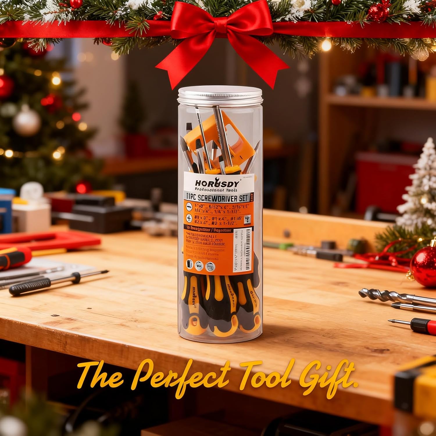 HORUSDY 11-Pieces Magnetic Screw driver, Magnetic 5 Phillips and 5 Flat Head Tips for Fastening and Loosening Seized