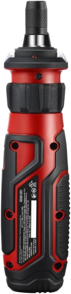 Alternative view of SKIL Rechargeable 4V Cordless Screwdriver with Circuit Sensor Technology, Includes 9pcs Bit, 1pc Bit Holder, USB Charging Cable - SD561201, Red