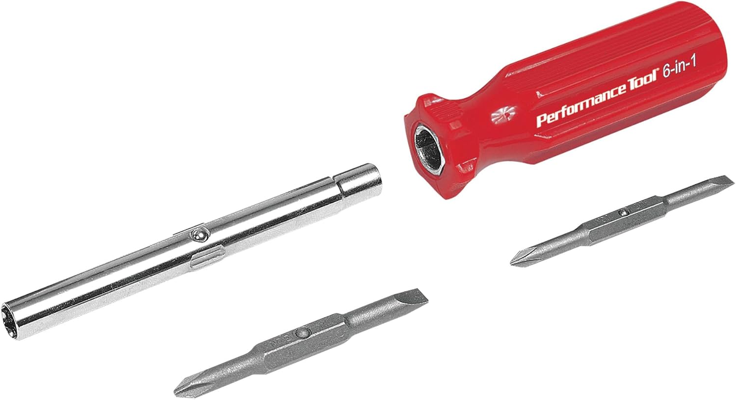 Performance Tool W975 6-in-1 Quick Change Screwdriver With Hex Torque Handle, Chrome Vanadium Steel