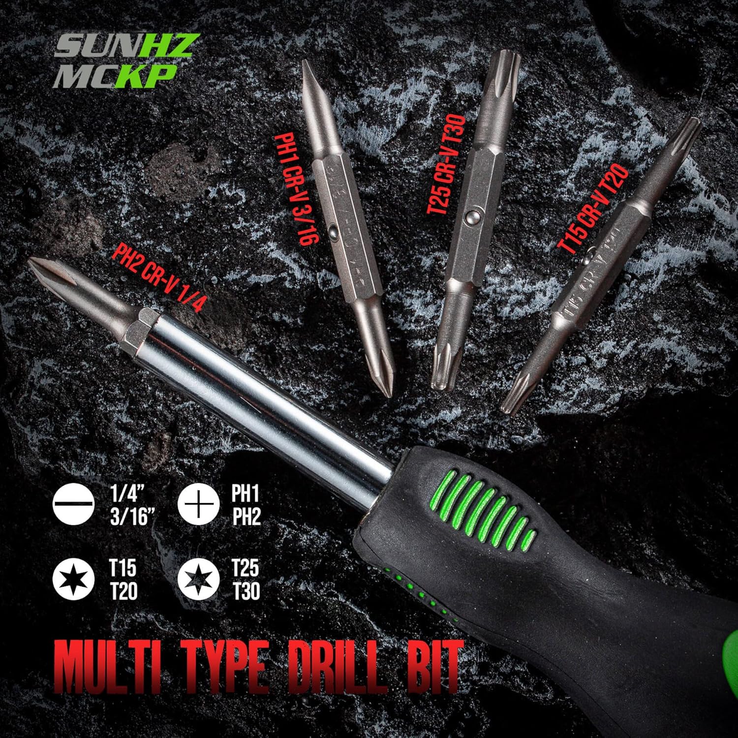 Alternative view of SUNHZMCKP 8 in 1 Screwdriver, Portable multi-purpose screwdriver set，High-Strength Bits, Phillips, Slotted, Torx，Suitable for outdoor and daily repair tools,Practical hand tools