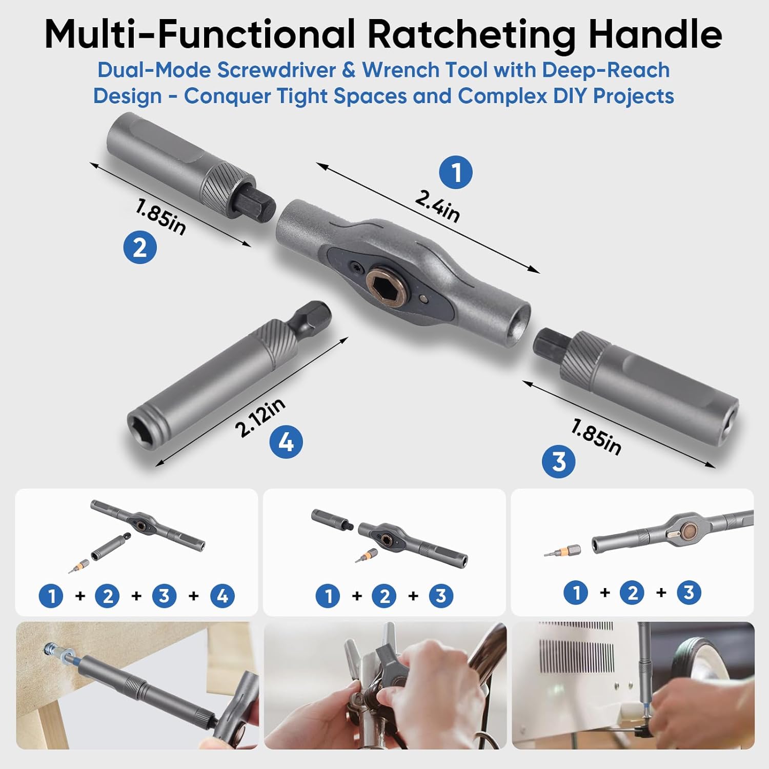 Arcomin Magnetic Ratchet Screwdriver Set - 42 in 1 Multifunction Mini Ratcheting Screwdriver Kit with Detachable Handle & Portable Case for DIY Repair, Furniture, Bicycle, Electronics (Orange)