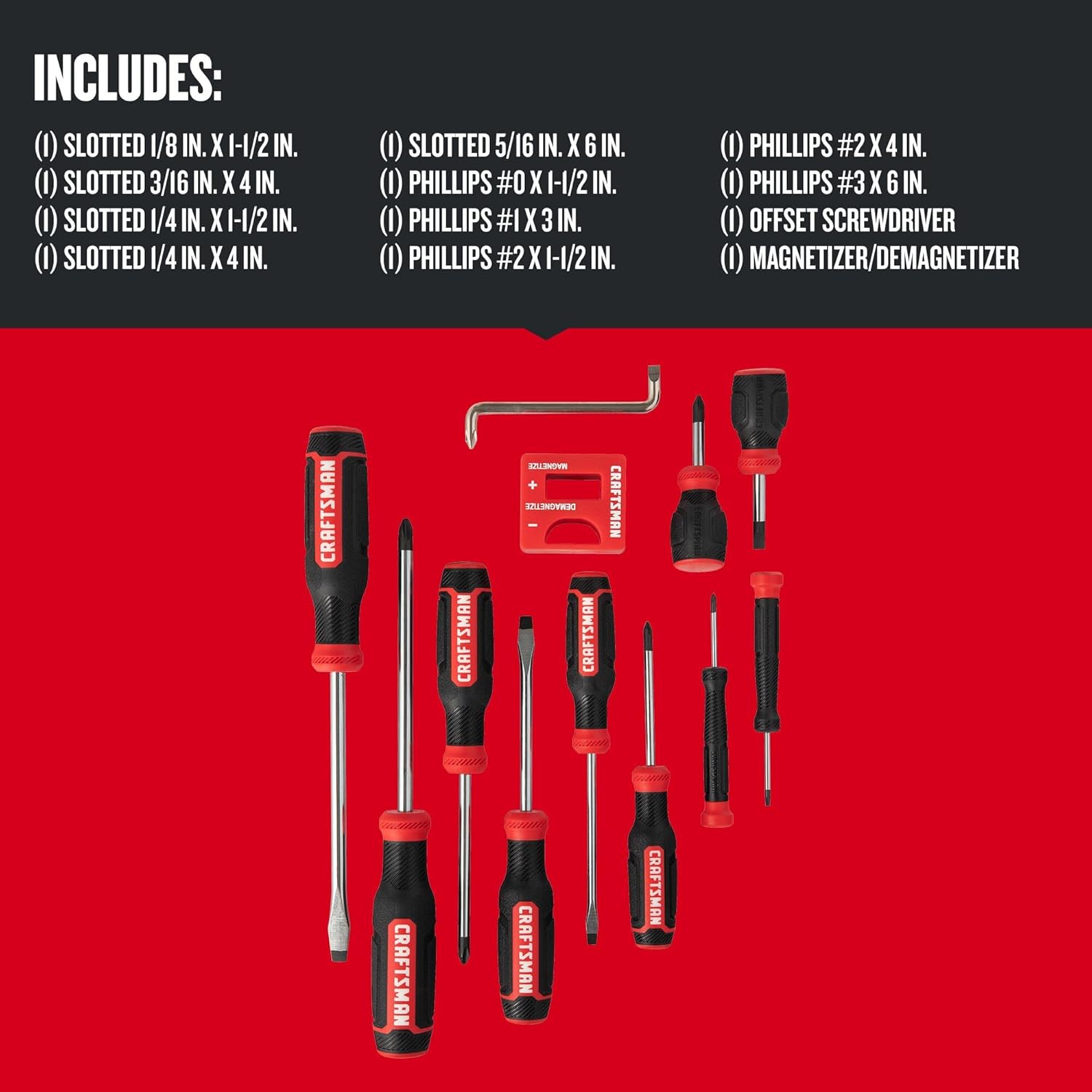 Alternative view of CRAFTSMAN Screwdriver Set, Bi-material, 12 Piece (CMHT65071N)