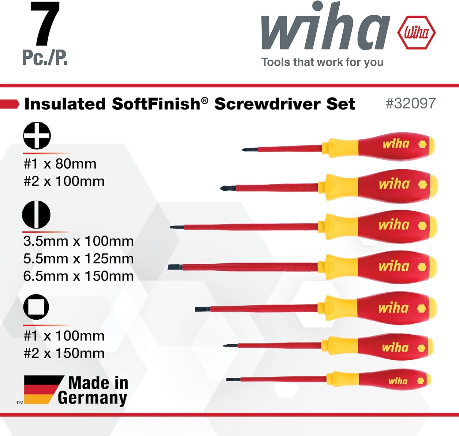 Alternative view of Wiha 32097 | 7 Piece Insulated SoftFinish Screwdriver Set