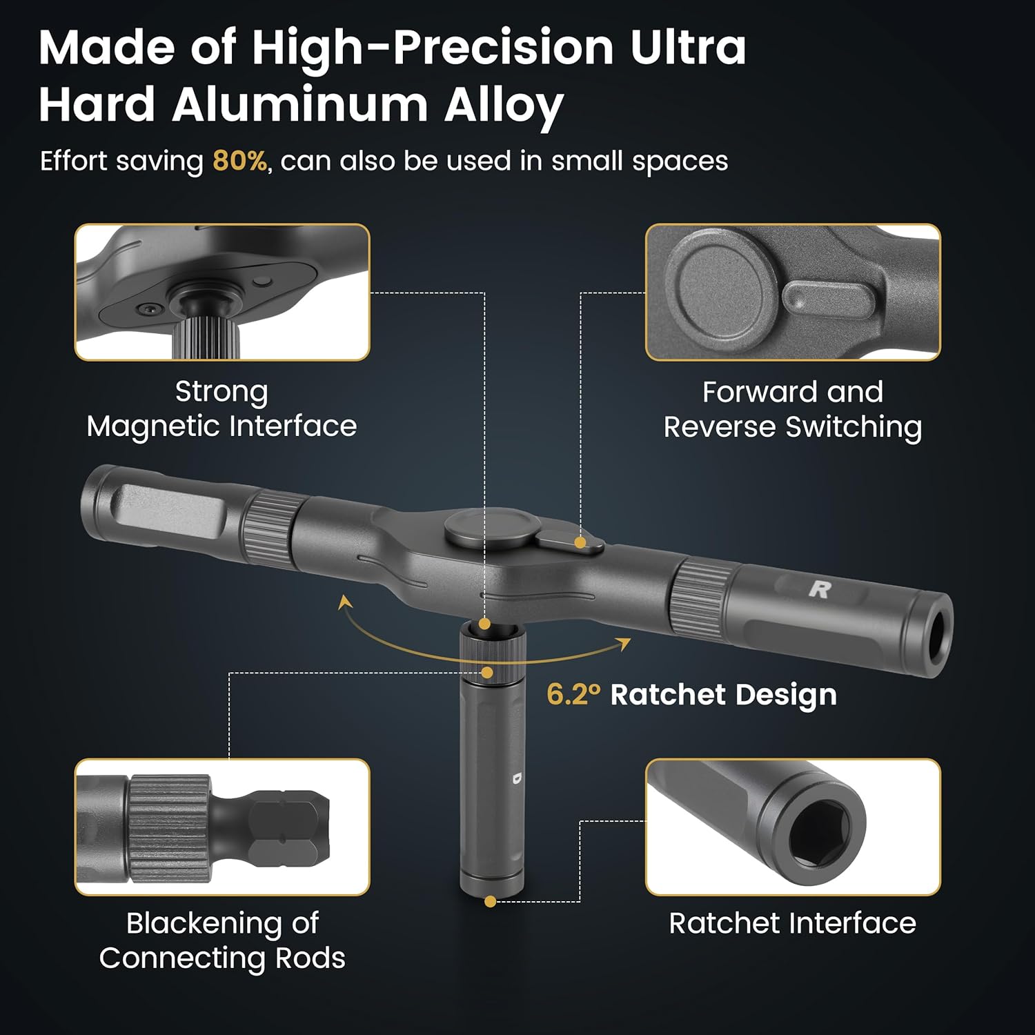 Alternative view of 24 in 1 Magnetic Ratchet Screwdriver Set with Precision Bits – Ideal for Home Repairs, DIY Projects, and Electronics – Ergonomic Rotatable Ratchet Handle and Storage Case –Perfect Holiday Gift