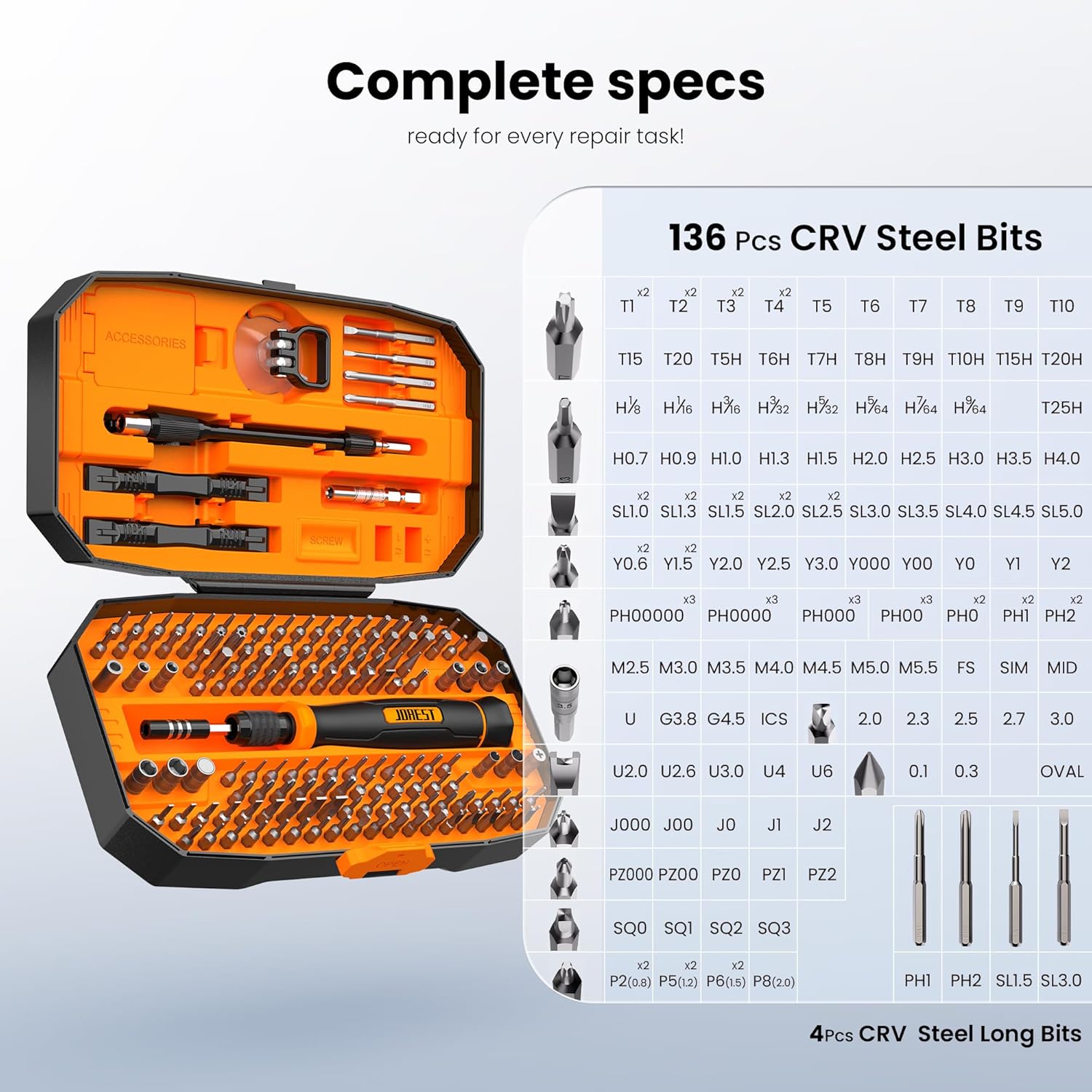 Alternative view of JOREST 152 in 1 Precision Screwdriver Set, Tool Gifts for Men, Magnetic Tool Kit with Torx Triwing Bits, Repair for Electronics,Macbook, Laptop, PC, RC, PS5, iphone,Jewelers, XBOX, Glasses