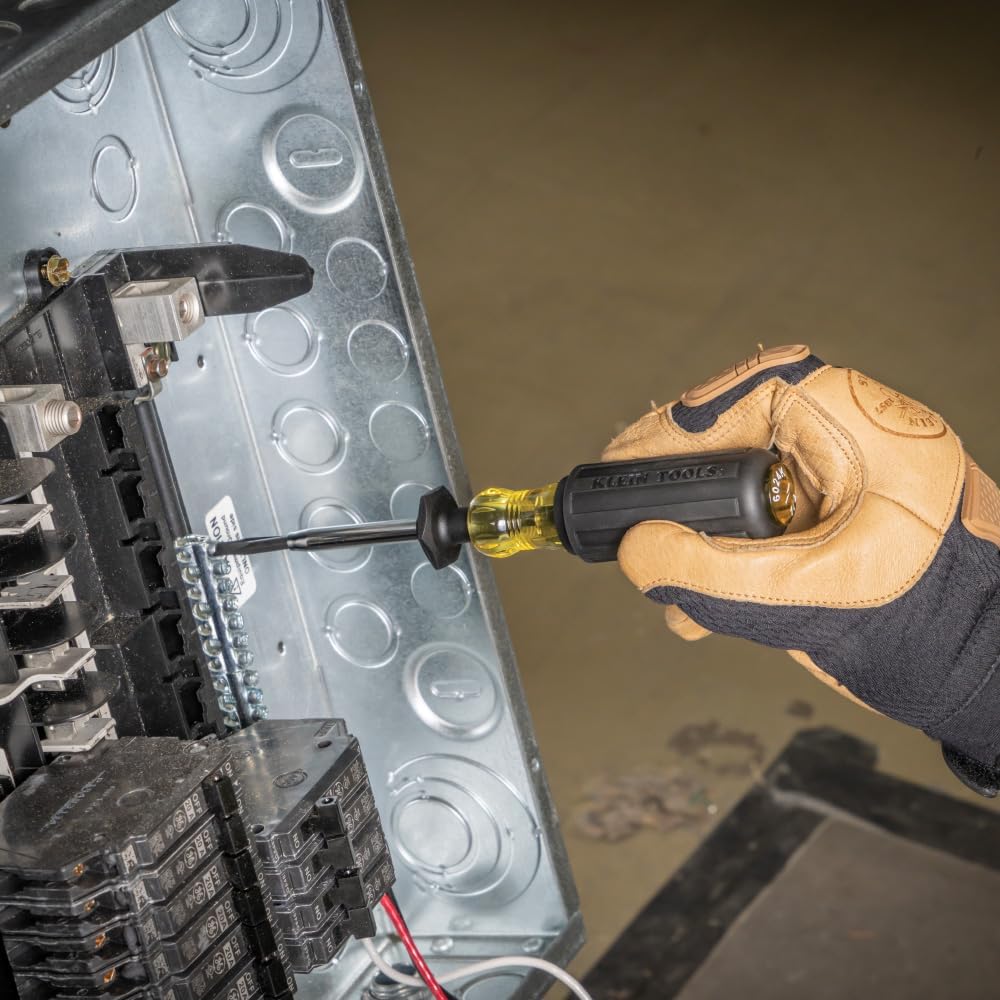 Alternative view of Klein Tools 85153K Slotted Screw-Holding Screwdriver Set, 3/16-Inch, 1/4-Inch Split-Blade Flat Head Driver, Positive Gripping Action, 2-Piece