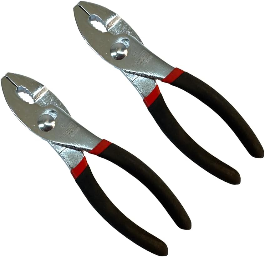 Alternative view of Edward Tools Slip Joint Pliers 6u201D - Heavy Duty Carbon Steel with Rubber Grip Handle - Fine Grip Teeth in Front and Coarse Teeth in Back - Rust Resistant Finish