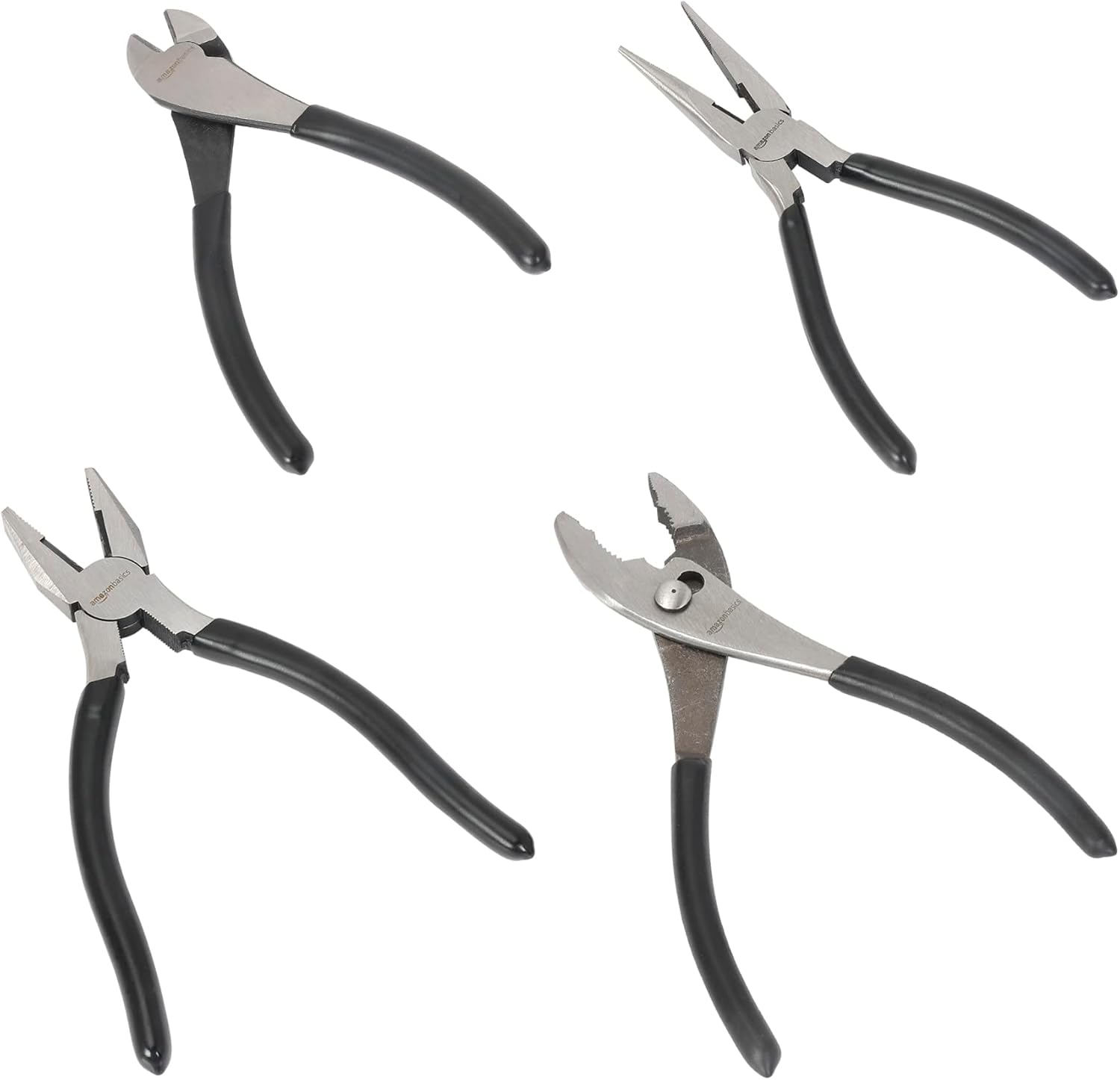 Alternative view of Amazon Basics Pliers Set, Hand Tools for Precision, Set of 4, Black and Silver
