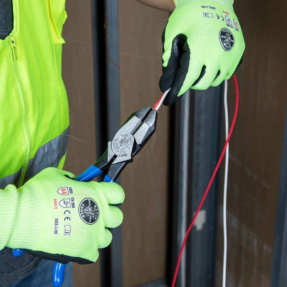 Klein Tools D2000-9ST Pliers, Made in USA, Side Cutters are Heavy-Duty 9-Inch Ironworker Pliers for Rebar, ACSR, Screws, Nails and Most Hardened Wire