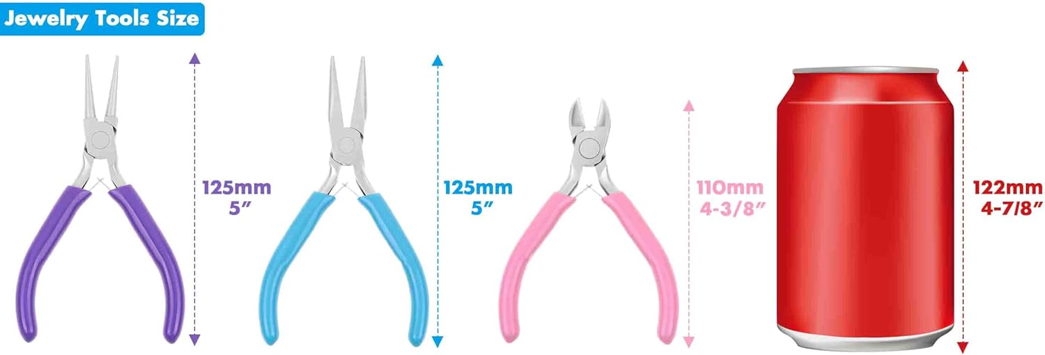 Shynek 3pcs Jewelry Making Plier Tools with Needle/Chain/Round Nose Pliers and Wire Cutter for Jewelry Repair, Wire Wrapping, Crafts, Jewelry Making Supplies