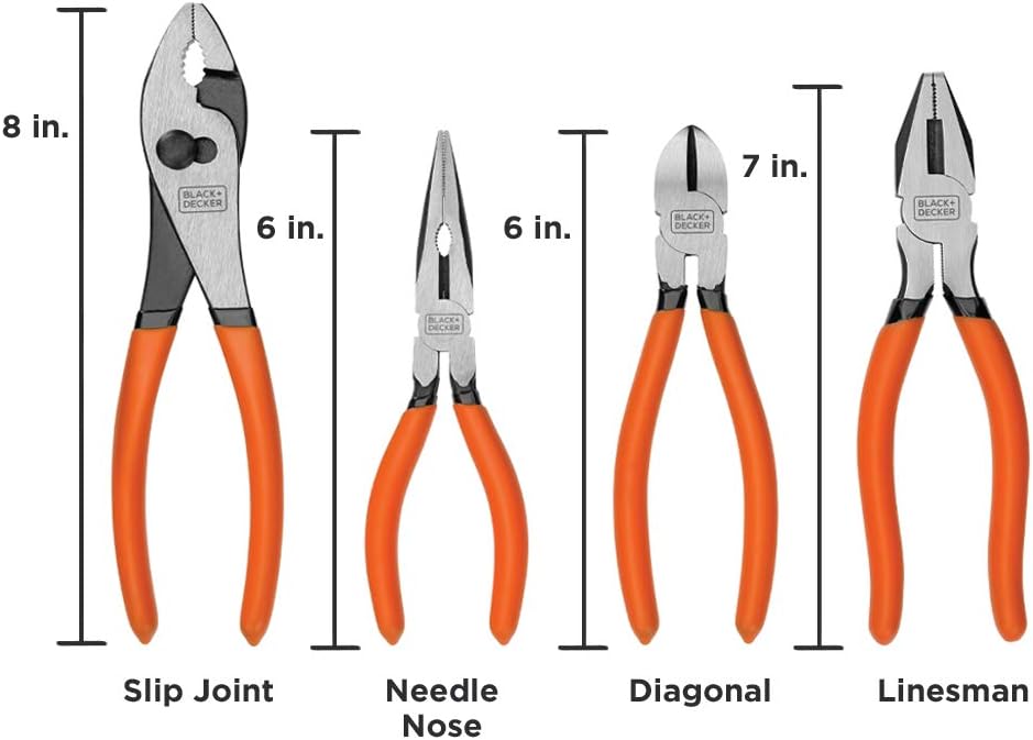 BLACK+DECKER Plier Set, 4-Piece (BDHT84002)
