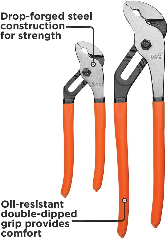 Alternative view of BLACK+DECKER Slip Joint Pliers, 2 Pack (BDHT84001)