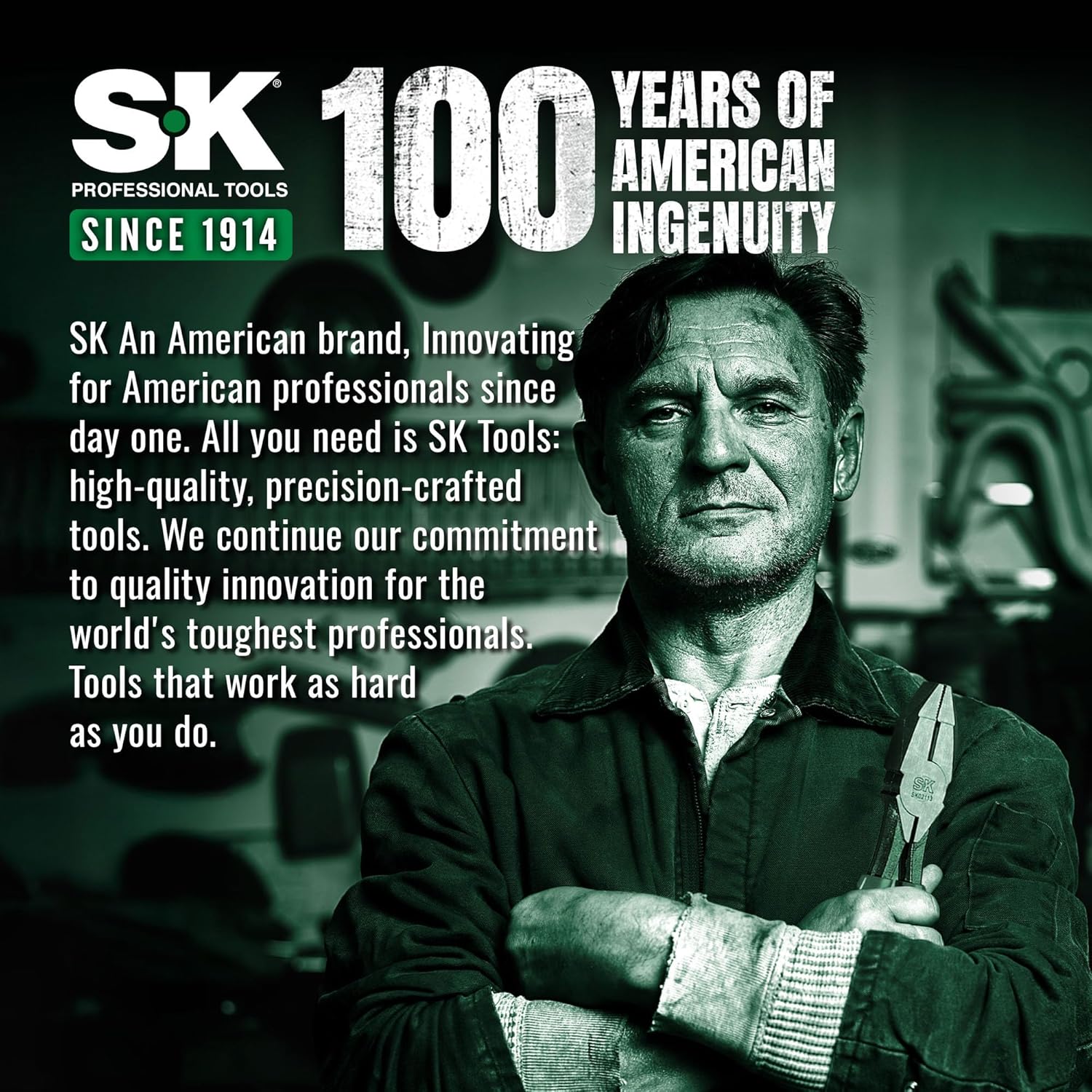 Alternative view of SK 5-Piece Pliers Set, 8" Adjustable Joint, 8", 10" and 12" Quick Adjust V-Jaw Groove Joint, 10" Pliers Wrench, Premium CR-V Construction, with EVA Foam Tool Organizer