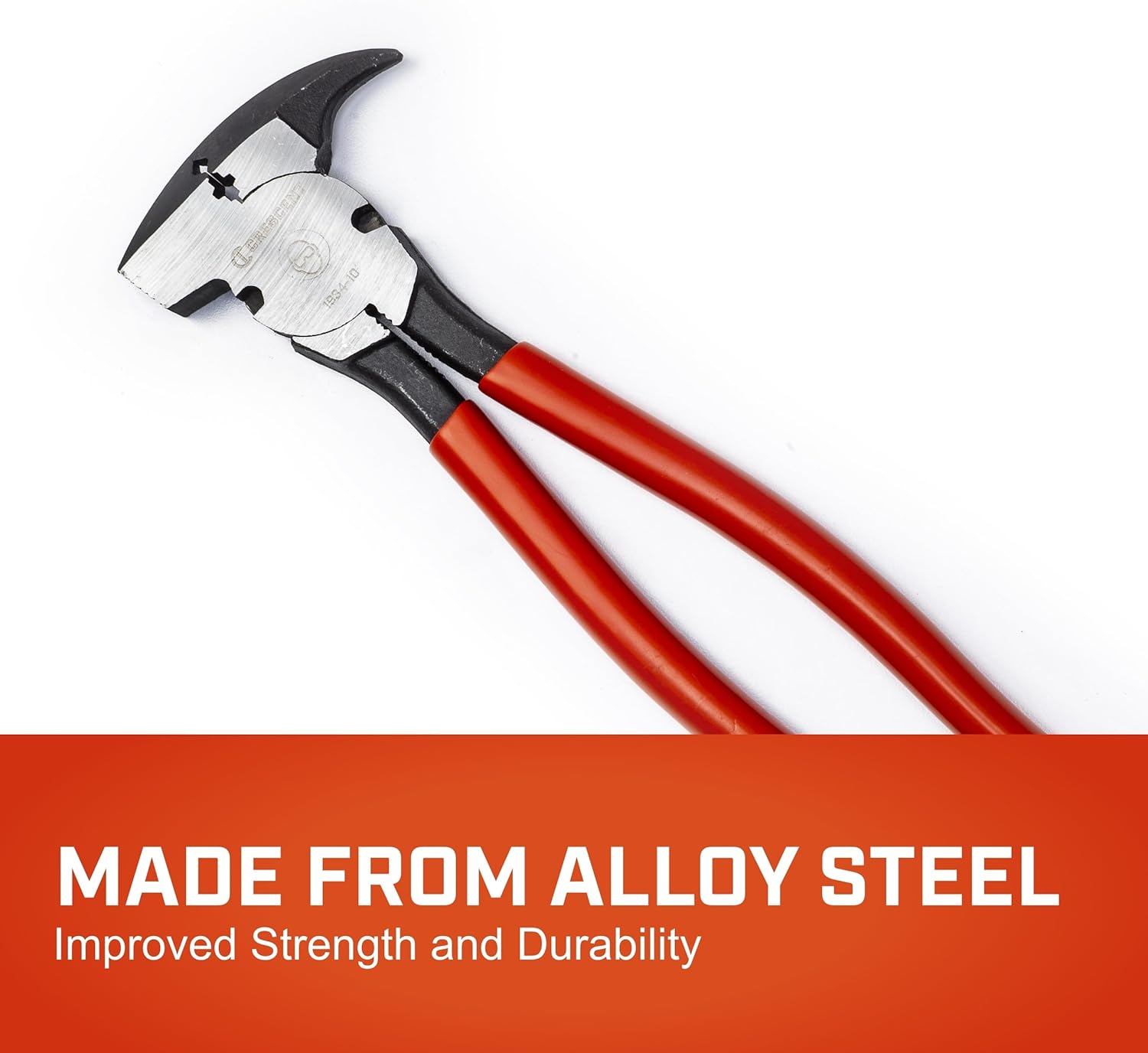 Alternative view of Crescent Dipped Handle, Heavy-Duty Solid Joint Fence Tool Pliers - Premium Wire Cutter & Staple Puller - 193410CVNN-05-10", Red