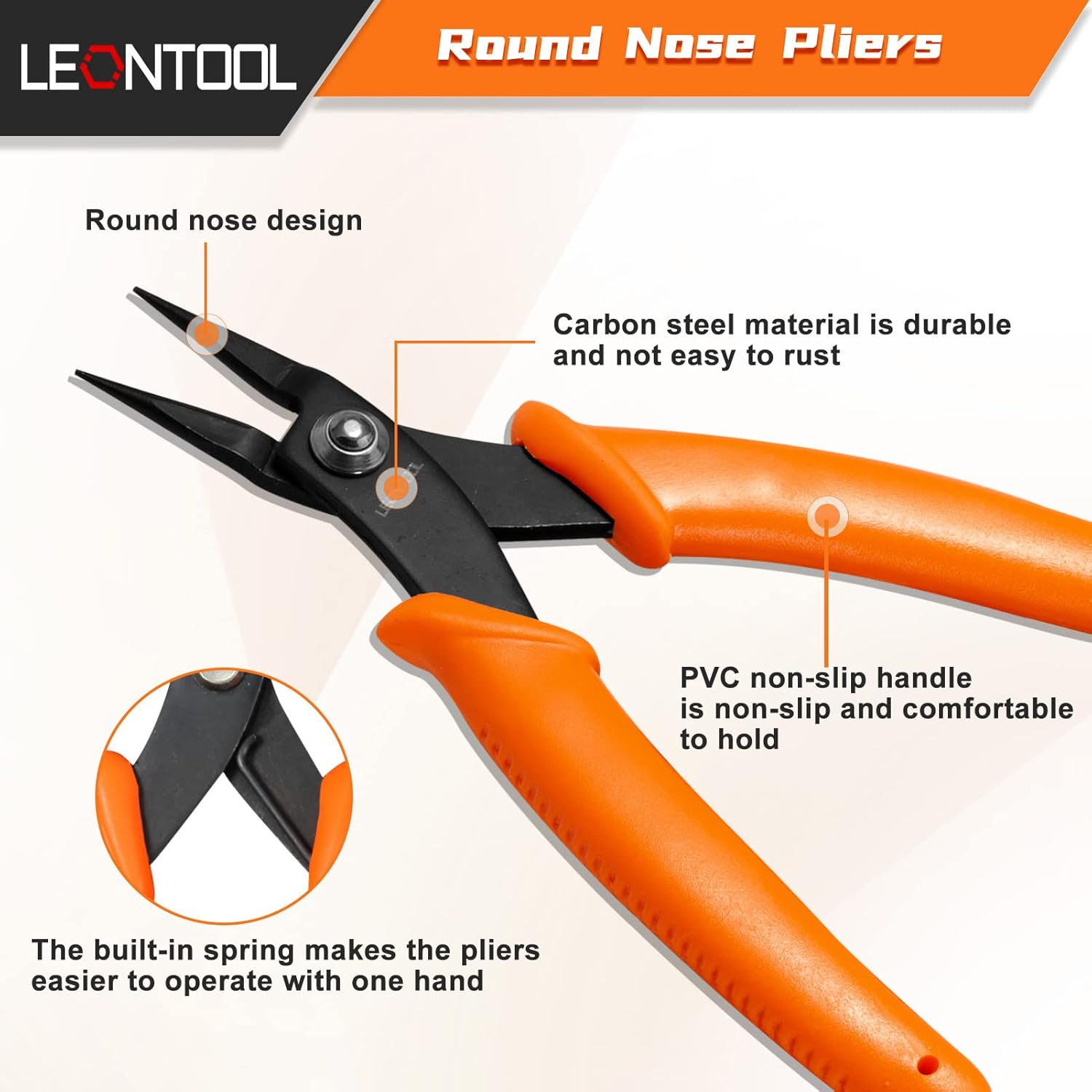 Alternative view of LEONTOOL Mini Round Nose Pliers with Smooth Jaws - 5-Inch Jewelry Making Precision Pliers