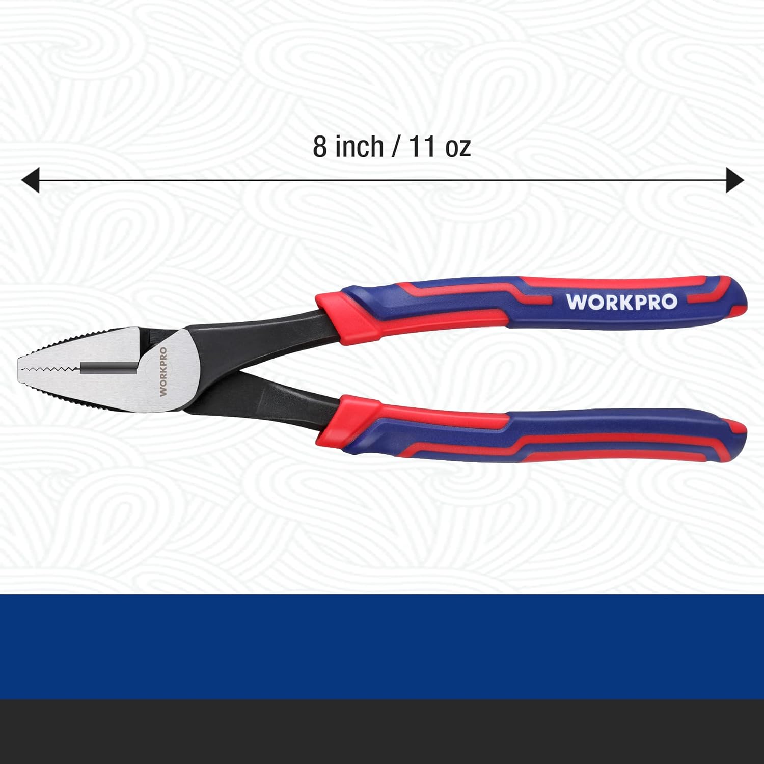 WORKPRO 8" Linesman Screw Extractor Pliers(Combination Pliers) with Unique Non-slip Jaws, Stripped Screw Remover Tool, Lineman Plier for Quickly Removal of Damaged or Rusted Fasteners