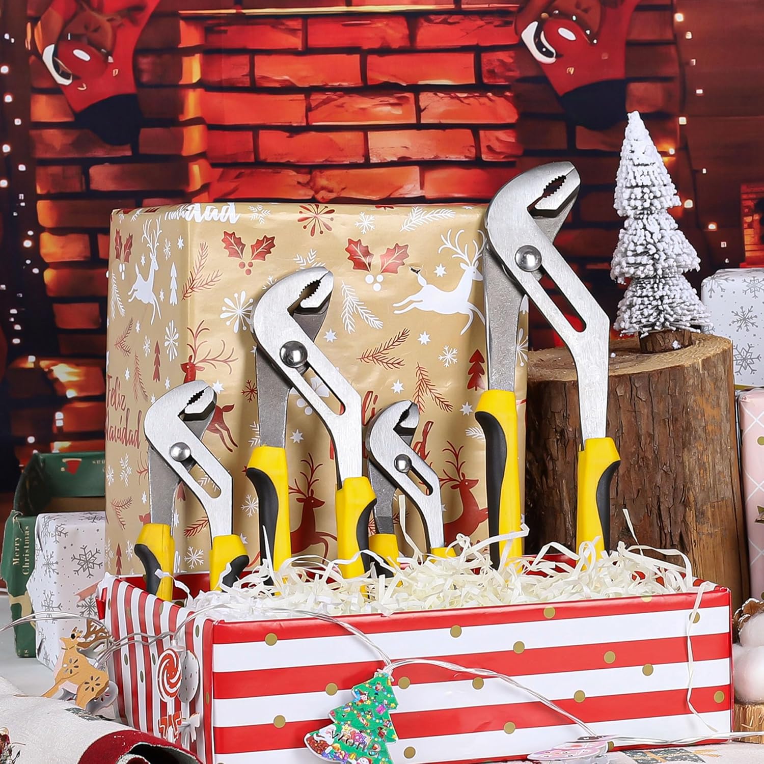 TOPLINE 4-piece Groove Joint Pliers Set with Bi-Material Handles, Tongue and Groove Pliers Set Included 12-in, 10-in, 8-in and 6-in, Perfect for Plumbing Repair and Basic Home Maintenance