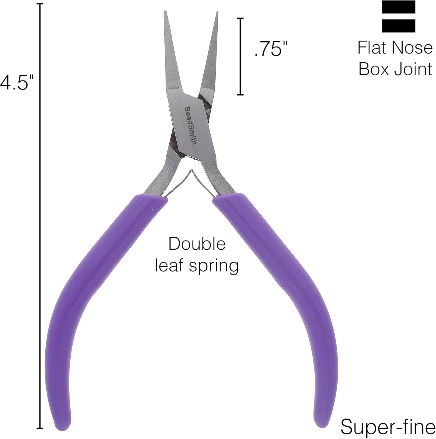 Alternative view of The Beadsmith Flat Nose Pliers – 4.5 inches (114mm) – Purple Vinyl Grip Handle with Double Leaf Springs – Jewelry Making Tool for Creating Bracelets, Earrings and Necklaces