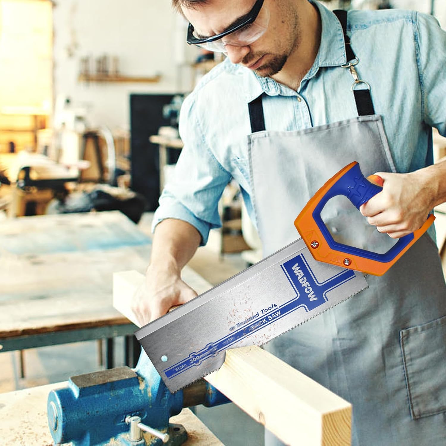 WADFOW 12 Inch Pro Hand Saw: 11 TPI Fine-Cut Soft-Grip Hardpoint Handsaw with Ergonomic Non-Slip Handle - Perfect for Sawing, Trimming, Gardening, Drywall and Plastic Pipes