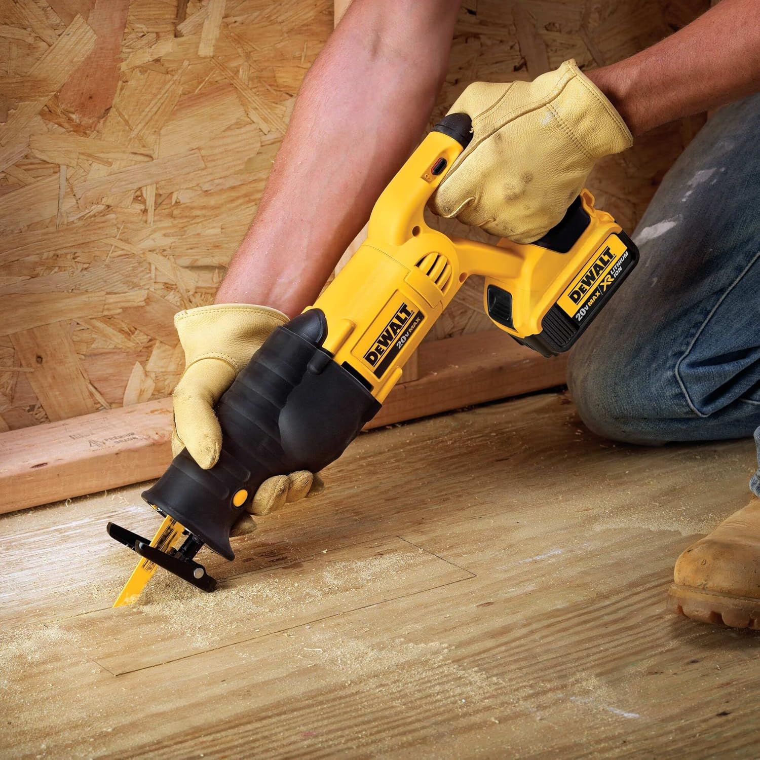 DEWALT 20V MAX Reciprocating Saw, 3,000 Strokes Per Minute, Variable Speed Trigger, Bare Tool Only (DCS380B), Yellow