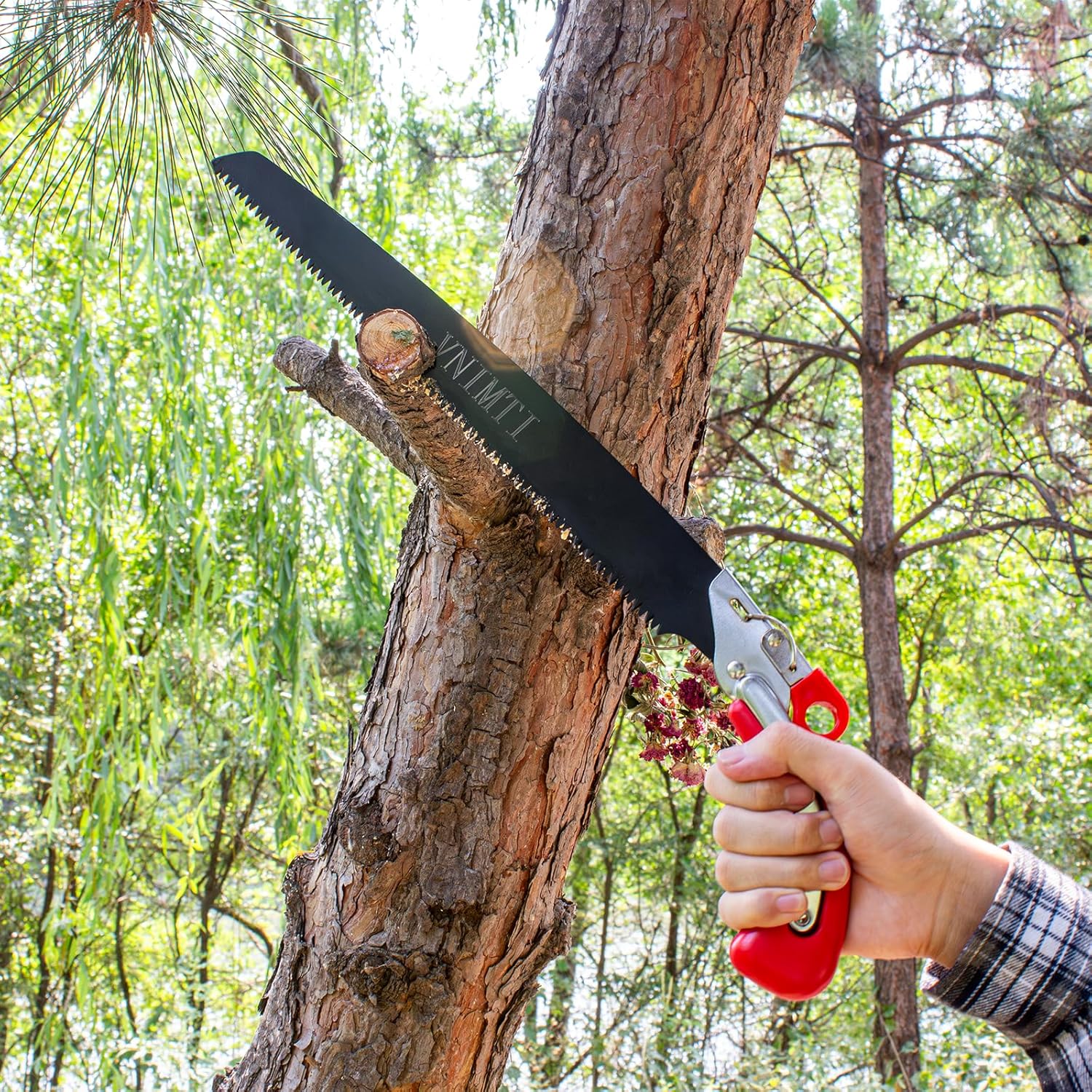 VNIMTI Pruning Saw for Tree Trimming, 20" Heavy Duty Hand Saw Wood Cutting, Red