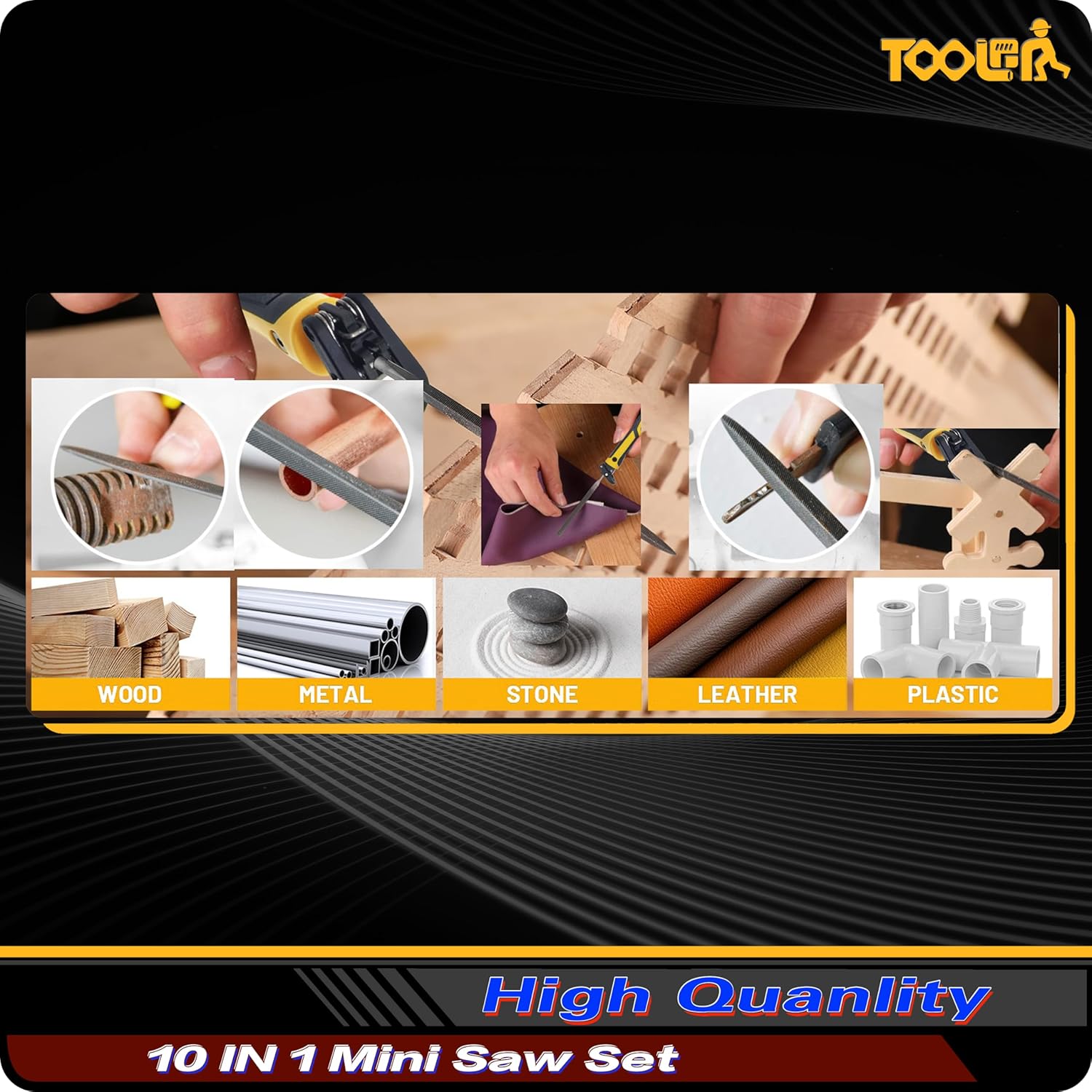 Alternative view of TOOLAN: 10-In-1 Model Craft Hand Saw & File Set. DIY Mini Razor Saw&File Kit for Handcrafted, Modeling, Plastic, and Other Fine Cutting, Reliable Blade Quick Change Mechanism