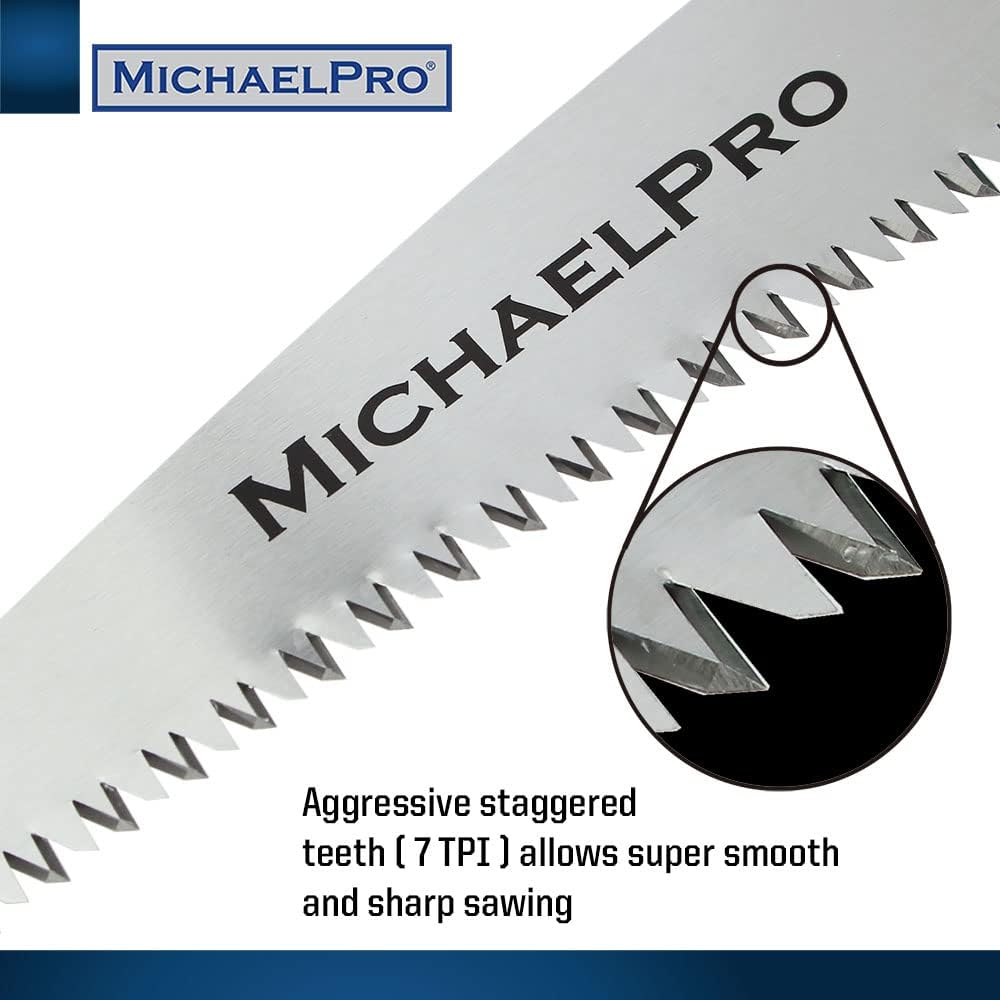 Alternative view of MichaelPro MP010024 Folding Hand Saw, Pruning Saw | 7” Rugged Blade Hand Saw with Non-Slip Grip for Tree Pruning, Camping, Gardening, Hunting. Cutting Wood, PVC