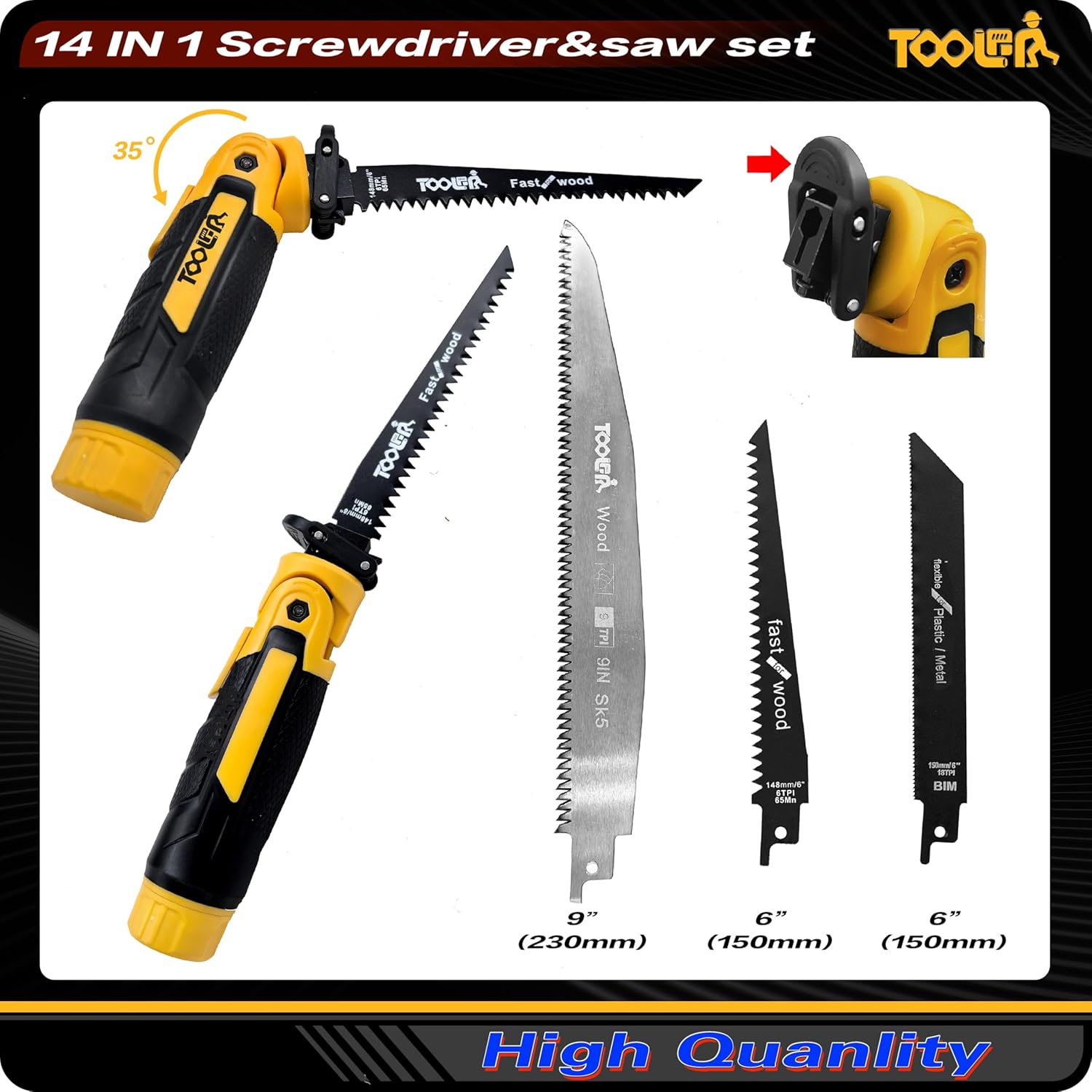 Alternative view of 4-In-1 Multi Blades Hand Saw (Not Electric), For Cutting Wood, Metal, Plastic, Sheetrock, Drywall, Plywood, Portable Hand Saw