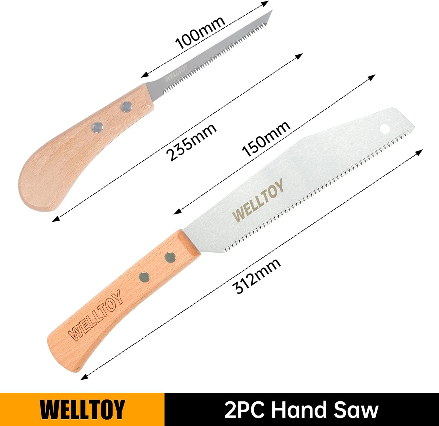 2PC Small Hand Saw,6 inch Japanese Pull Saws with Anti-Slip handle,Flexible Blade,17 TPI Japanese flush cut saw for Flush Cut Woodworking,DIY and Small Project.