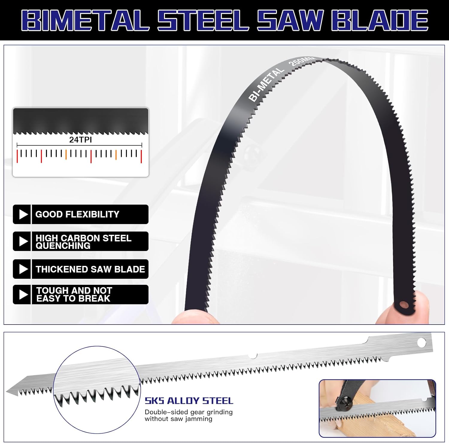 Alternative view of AIRAJ Mini Metal Hacksaw,Small Handsaw for Metal,with 5 HSS Saw Blade(4 Flexible Bi-Metal & 1 Wood Blade),Hand Saw for Precision Cutting Wood,PVC,Soft Rubber Handle