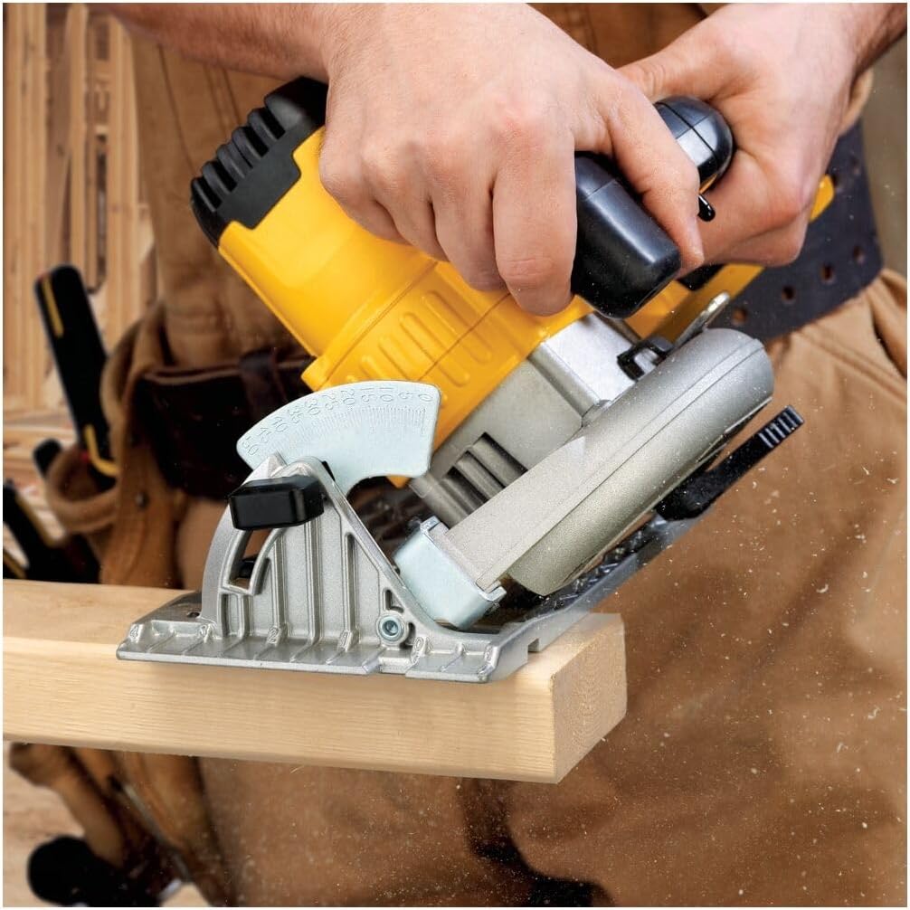 DEWALT 20V MAX Circular Saw, Cordless Sidewinder Style Portable, 6-1/2-Inch Blade, 5150 RPM, 0-50 Degree Bevel Capability, Battery Not Included (DCS391B)