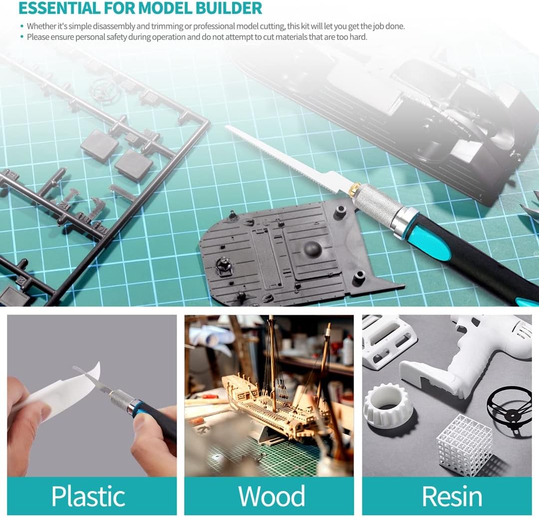 Prozwee Model Craft Hand Saw Kit(with 7PCS Saw Blades),Modeling Knife Hacksaw Tool,DIY Mini Razor Saw Kit for Handcrafted, DIY models and Other Fine Cutting