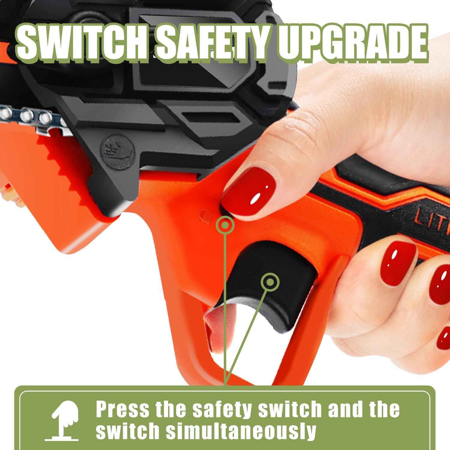 ZEEKSAW Mini Chainsaw 6 Inch Cordless, Super Handheld Chainsaw with 2x Big Batteries, Electric Mini Chain saw Battery Powered, Small Hand saws for Tree Wood - Garden Yard Time Saving Tool