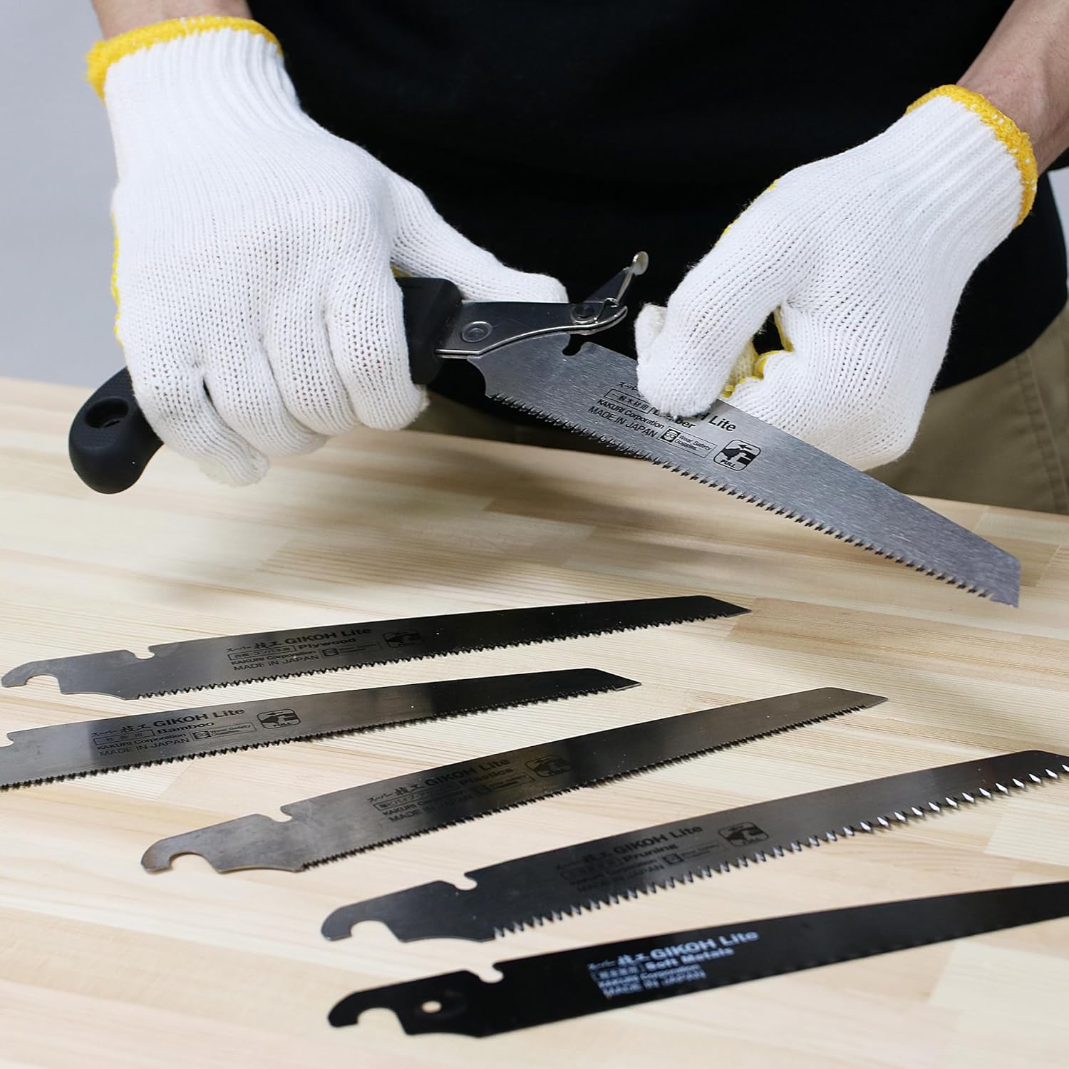 KAKURI Japanese Hand Saw [Bamboo Cutting] 8-1/4" Japanese Pull Saw with Blade Cover, Made in JAPAN