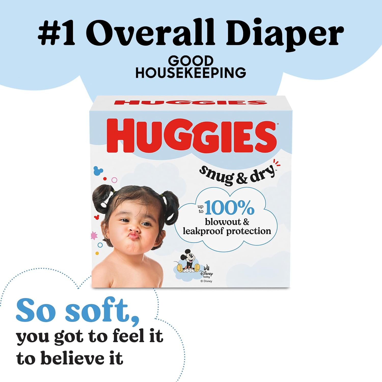 Alternative view of Huggies Size 1 Diapers, Snug & Dry Newborn Diapers, Size 1 (8-14 lbs), 256 Count (4 Packs of 64), Packaging May Vary
