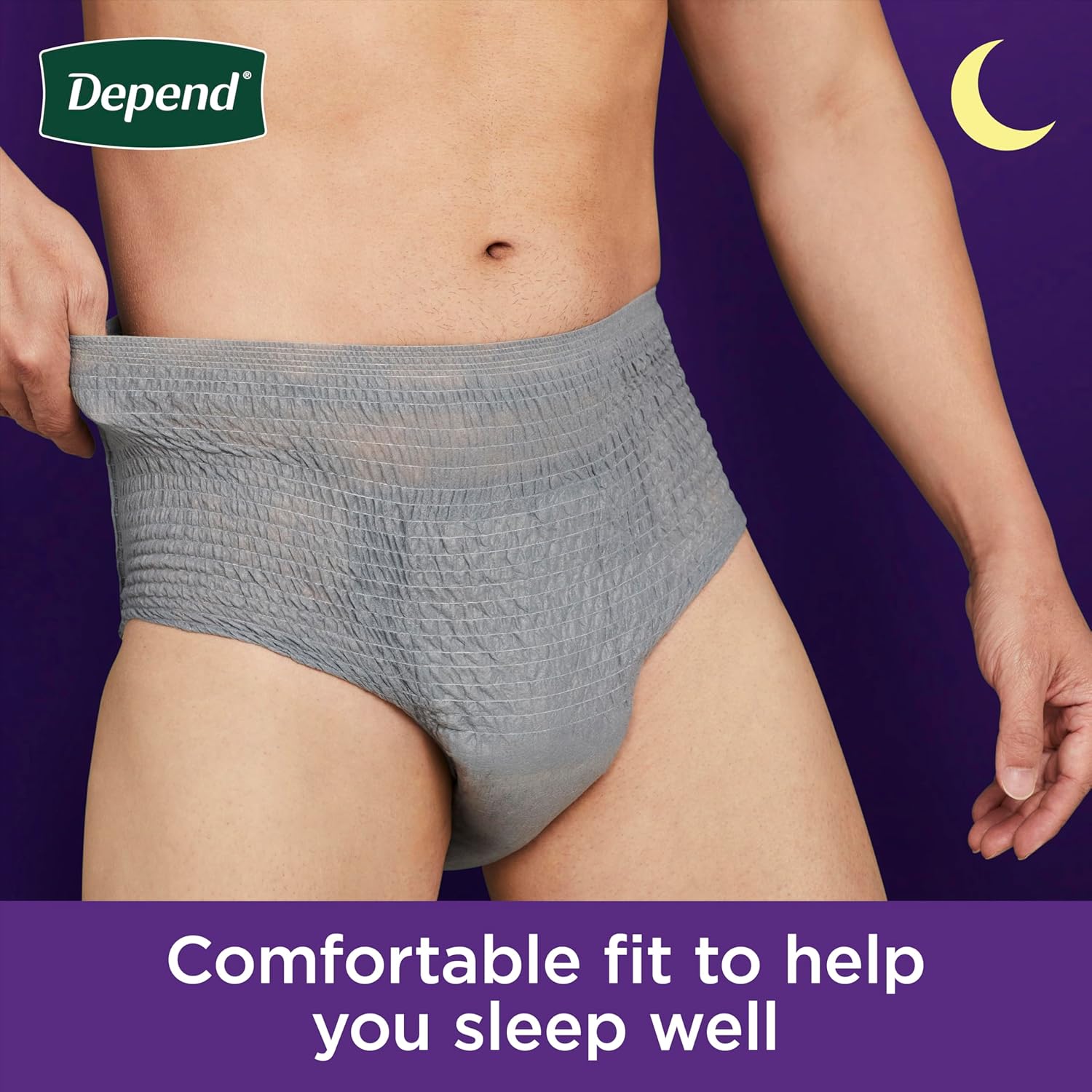 Depend Night Defense Adult Diapers, Incontinence Underwear for Men, Disposable, Overnight, Small/Medium, Grey, 64 Count (4 Packs of 16), Packaging May Vary - Image 4
