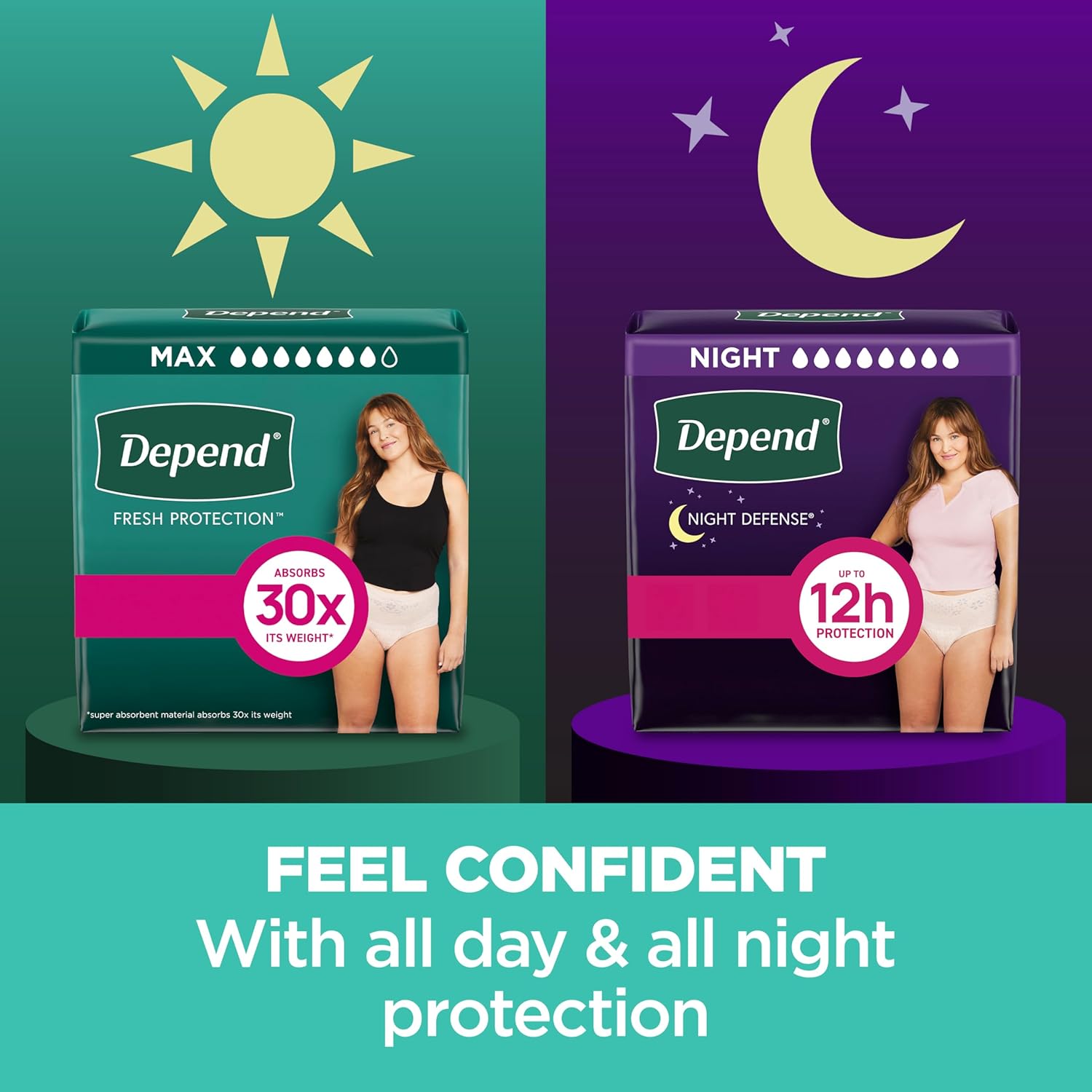 Depend Fresh Protection Adult Diapers, Incontinence & Postpartum Bladder Leak Underwear for Women, Disposable, Maximum, Medium, Blush, 76 Count (2 Packs of 38), Packaging May Vary - Image 5