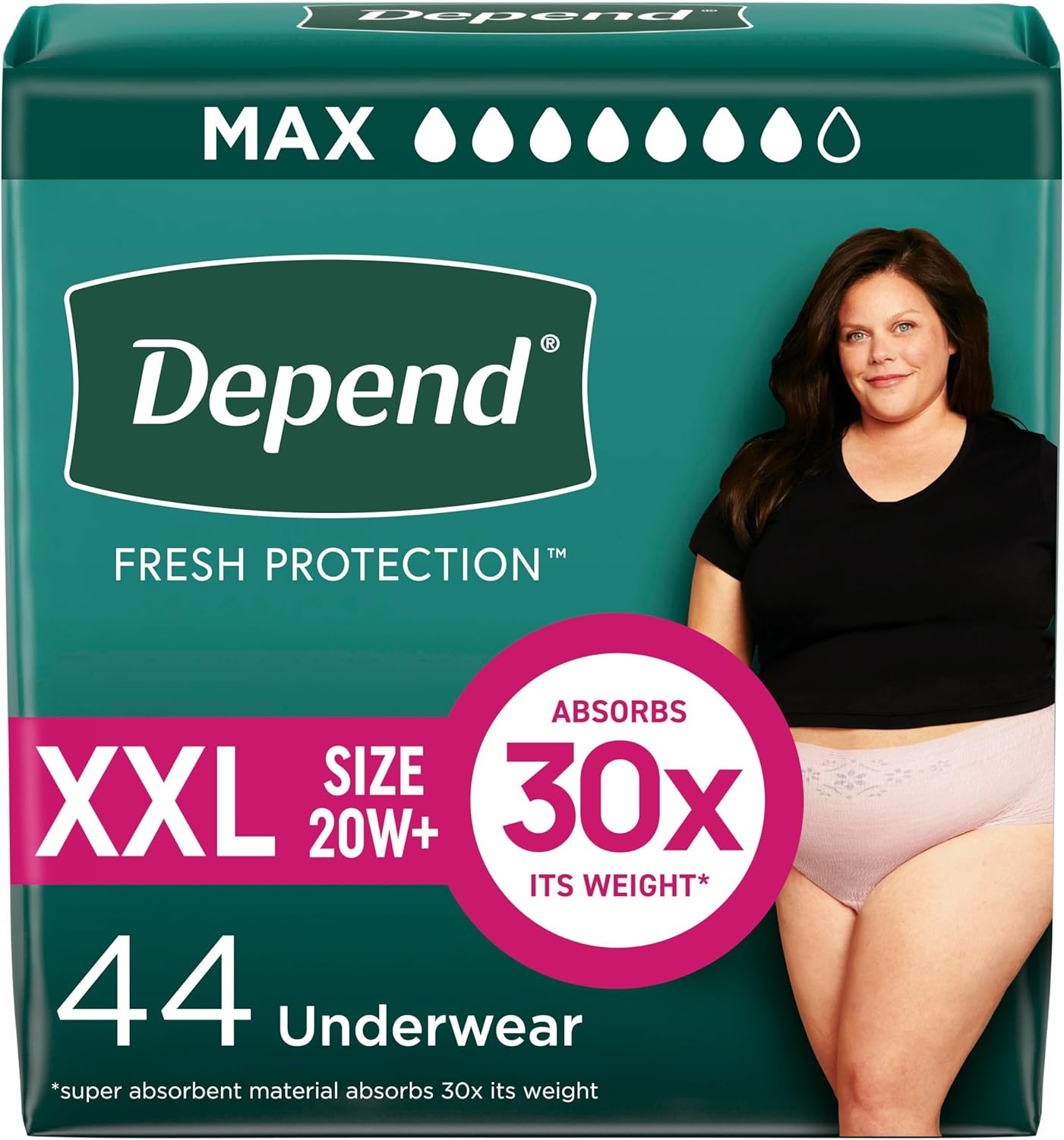 Depend Fresh Protection Adult Diapers, Incontinence & Postpartum Bladder Leak Underwear for Women, Disposable, Maximum, Medium, Blush, 76 Count (2 Packs of 38), Packaging May Vary - Image 9