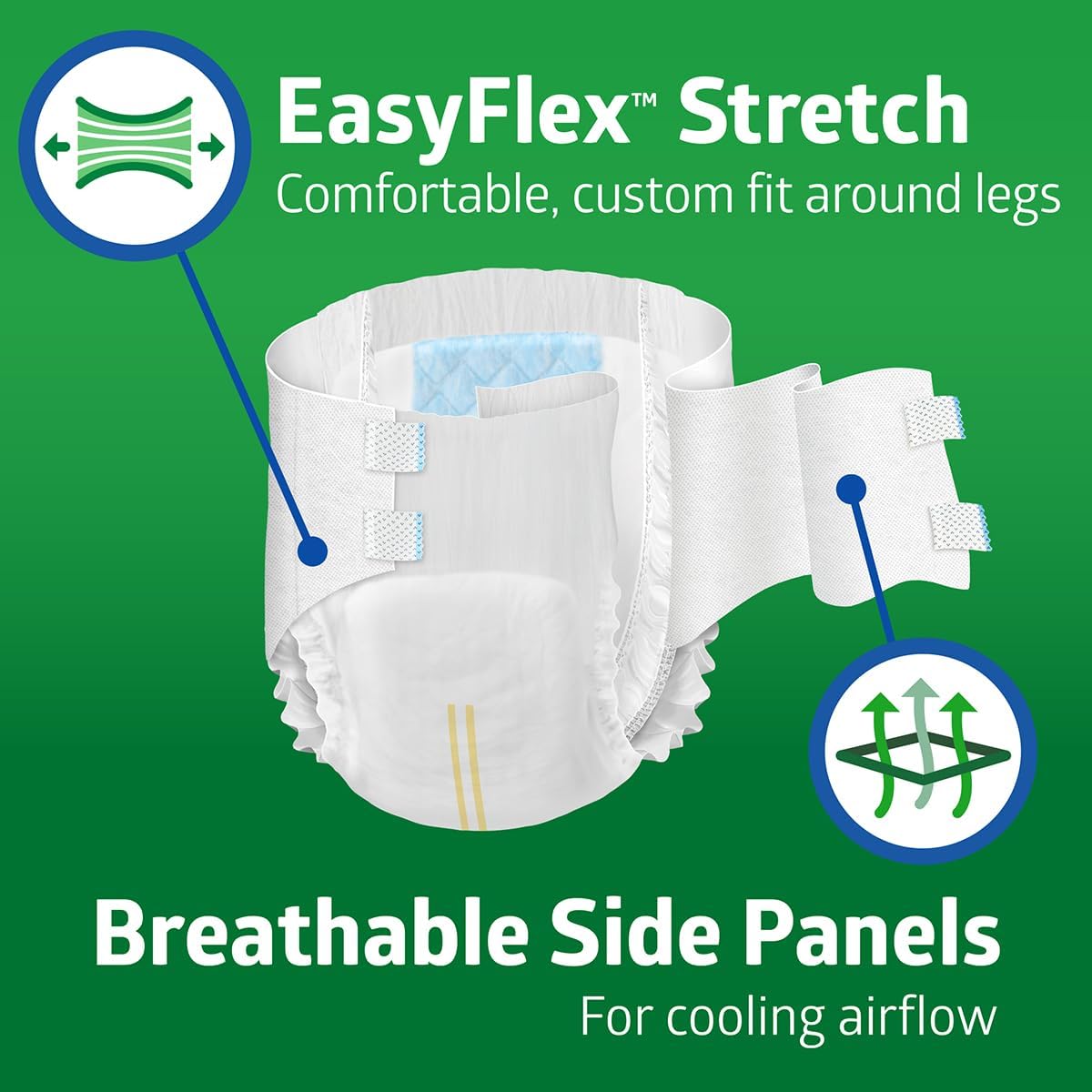 Medline FitRight Incontinence Diapers, Specialty Size Adult Diapers, For Men And Women, Maximum Protection, Waist Size 65"u201394", 4XL, 8 briefs per bag, 32 briefs per case