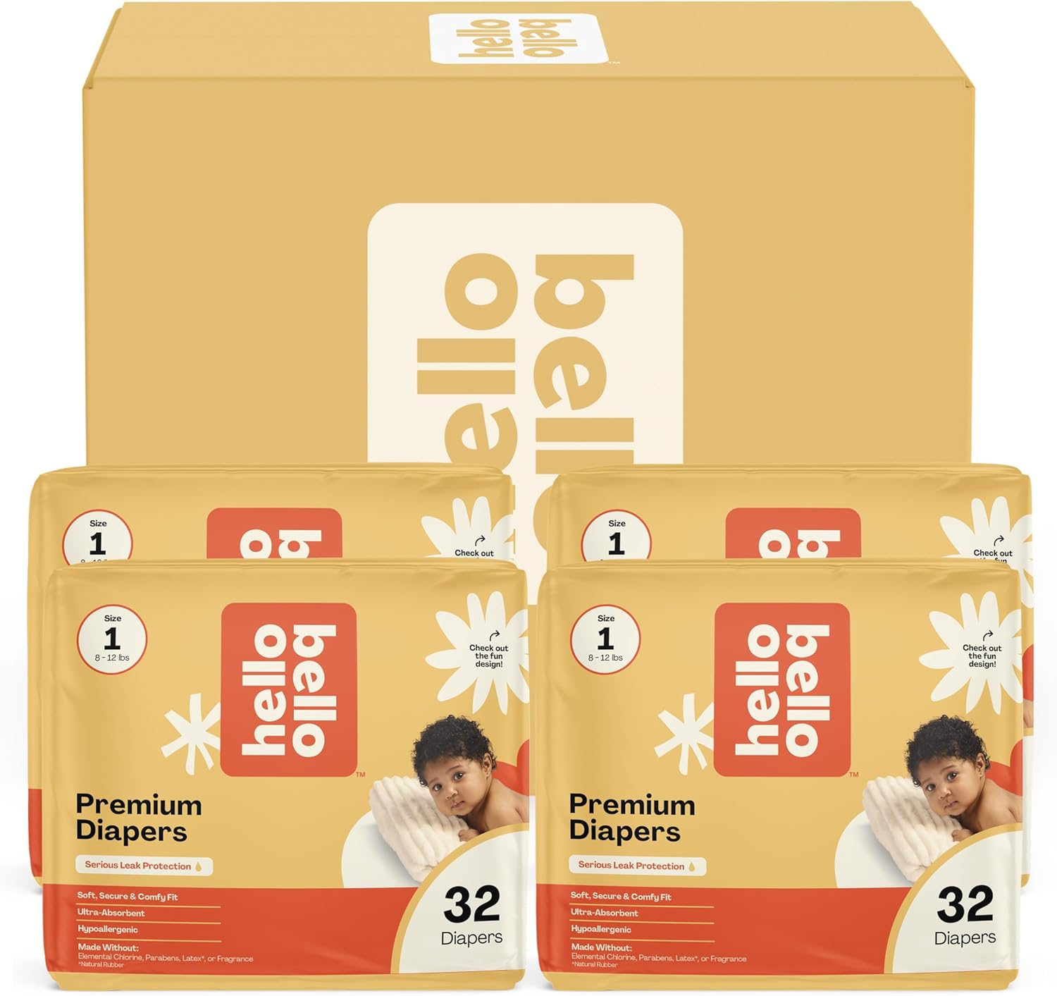 Hello Bello Diapers, Size 4 (22-37 lbs) Flower Child, 84 Count Value Pack of Premium Disposable Baby Diapers, Hypoallergenic with Soft, Cloth-Like Feel - Image 7