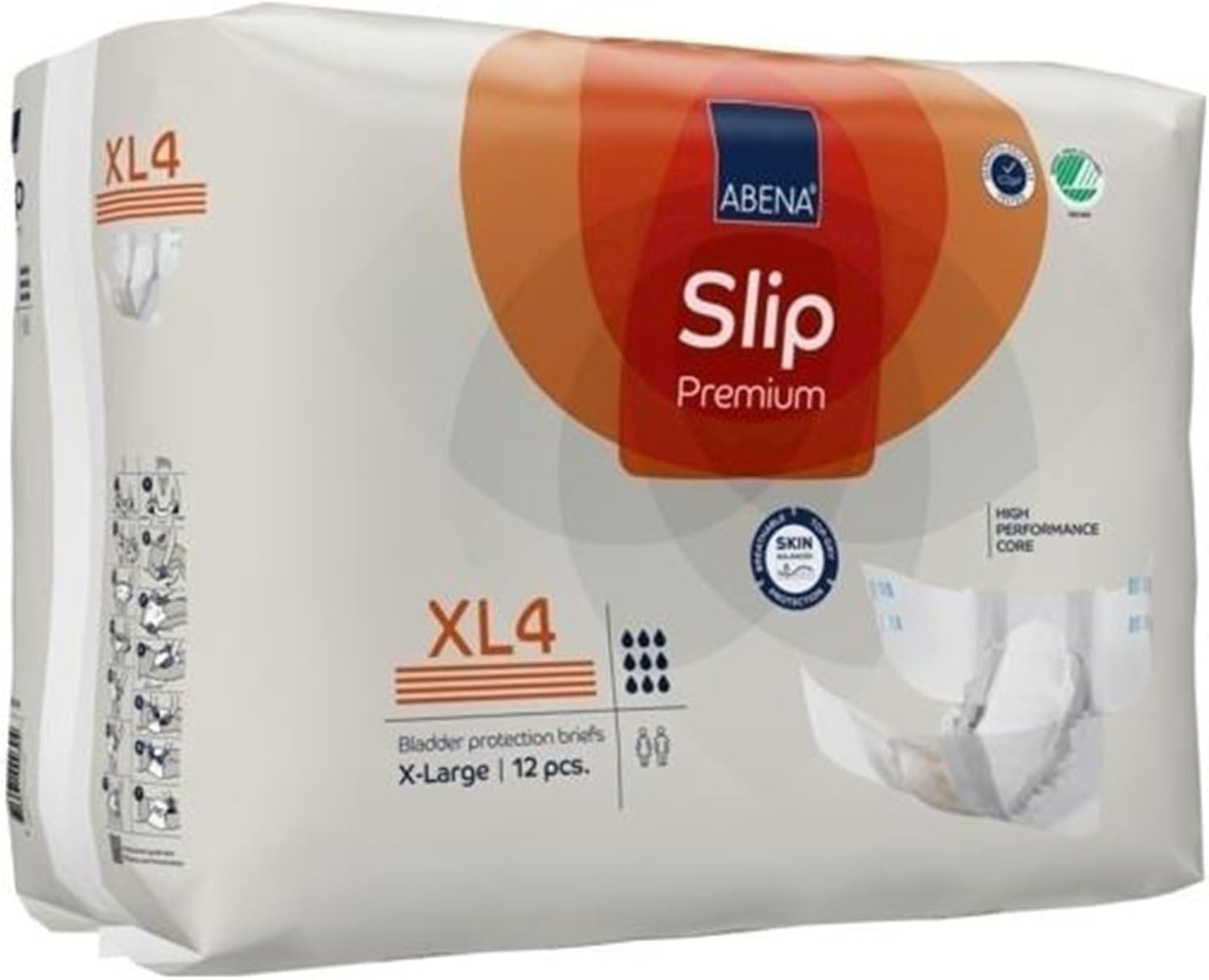 Alternative view of Abena Slip Premium Incontinence Briefs, Level 4, (Small to Extra Large Sizes), Extra Large, 48 Count