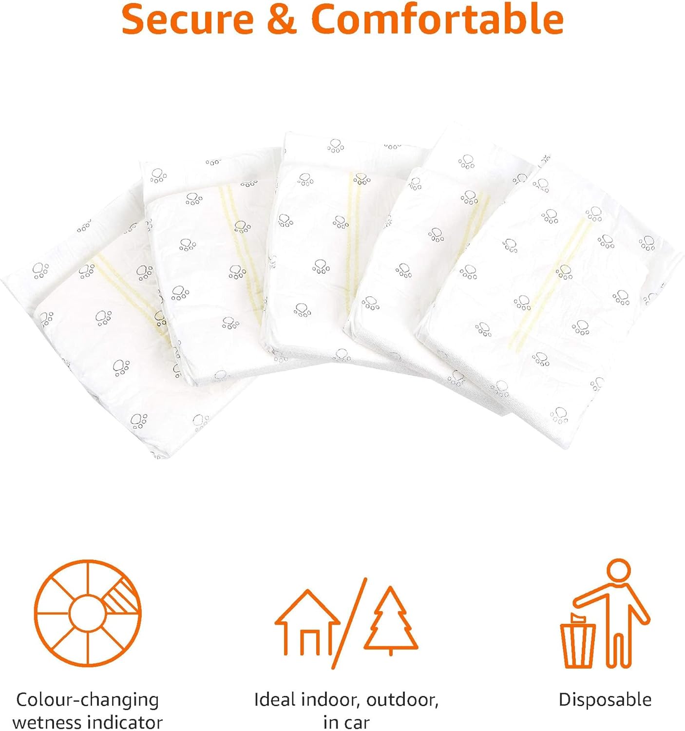 Alternative view of Amazon Basics Male Dog Diapers, 30 Count, Medium, Ultra Absorbent Disposable Wrap with Secure Fit, Leakproof and Comfortable