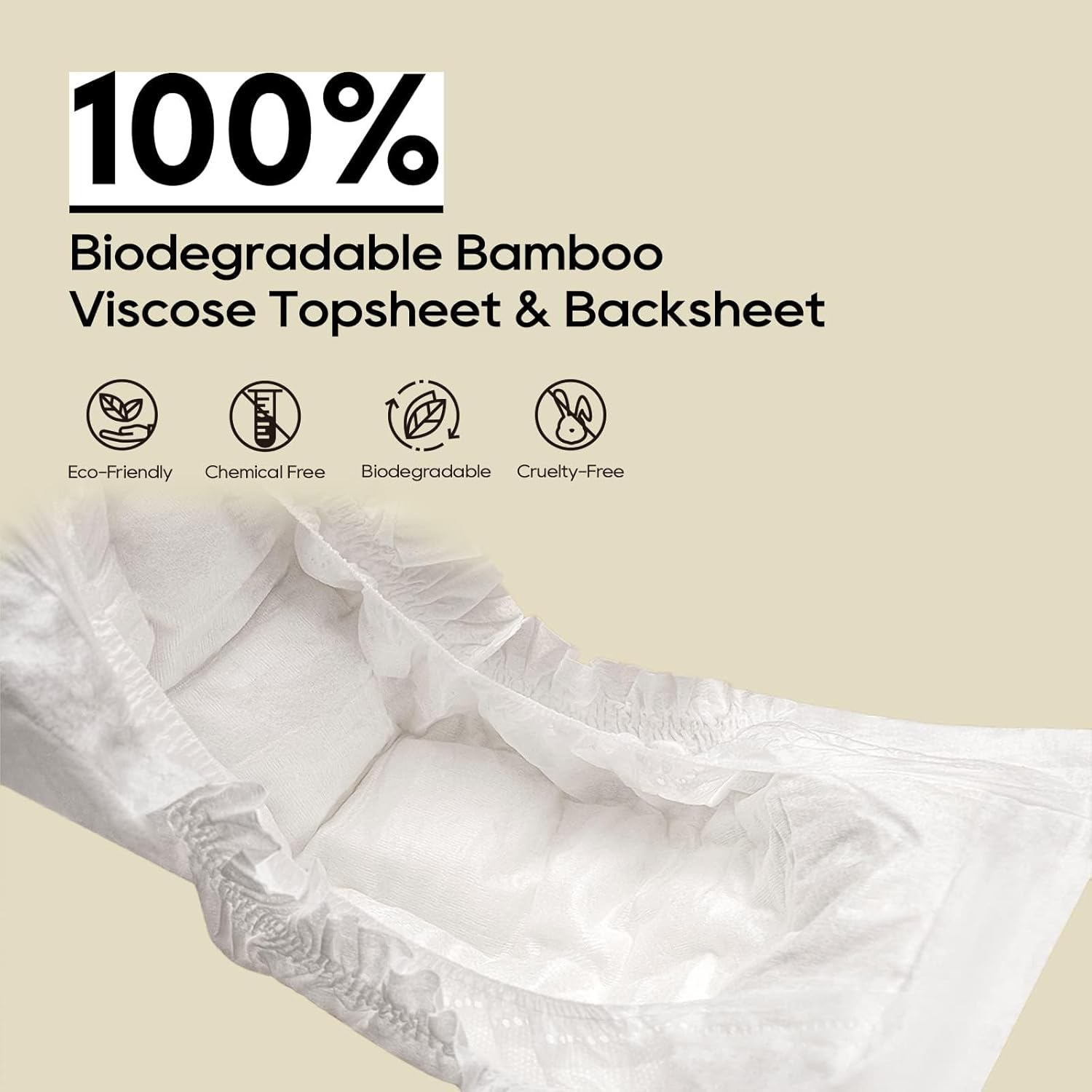 Alternative view of ECO BOOM Diapers, Viscose from Bamboo Diapers, Natural Soft Disposable Nappies for Infant, Size 4 Suitable for 20 to 31lb (Large - 60 Count)