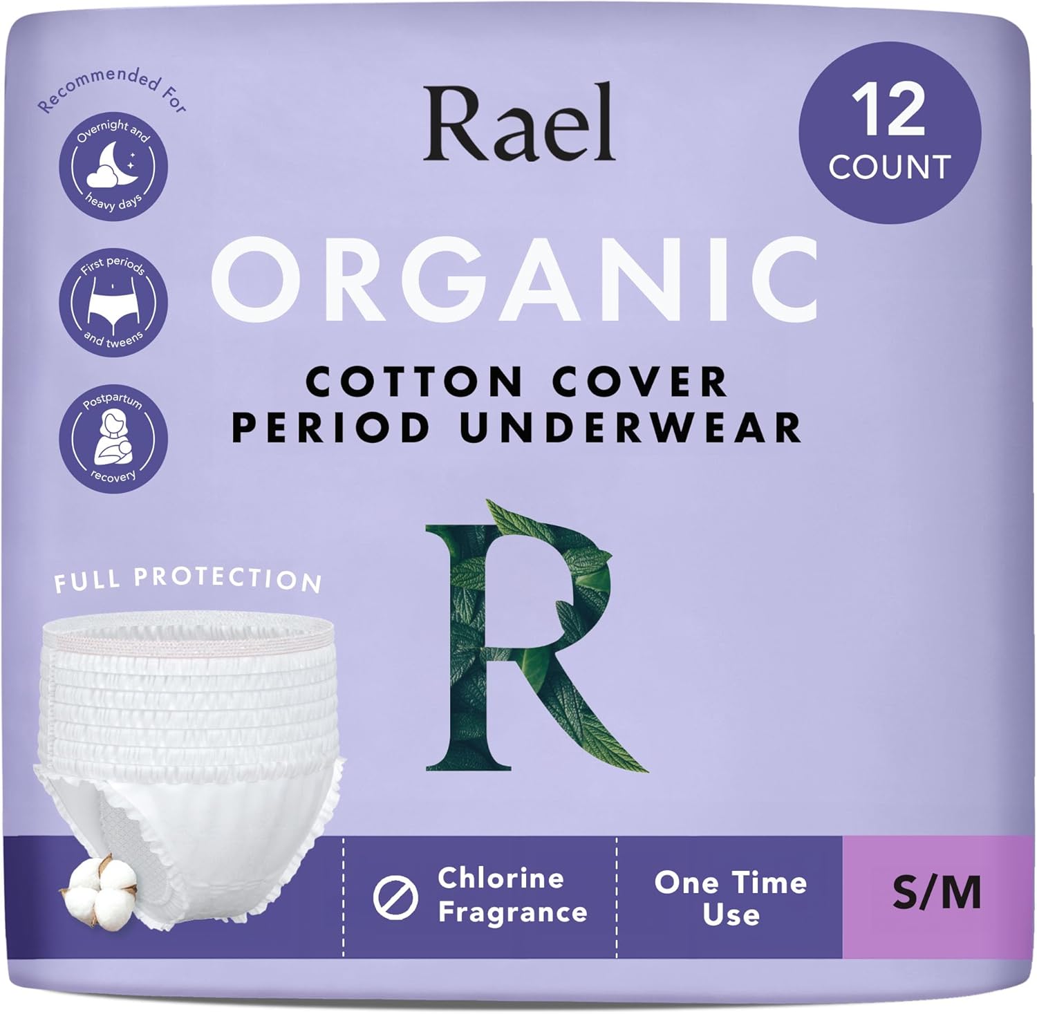 Rael Disposable Underwear for Women, Organic Cotton Cover - Postpartum Essentials, Leak Locker, Unscented, Maximum Coverage (Size S-M, 20 Count) - Image 9