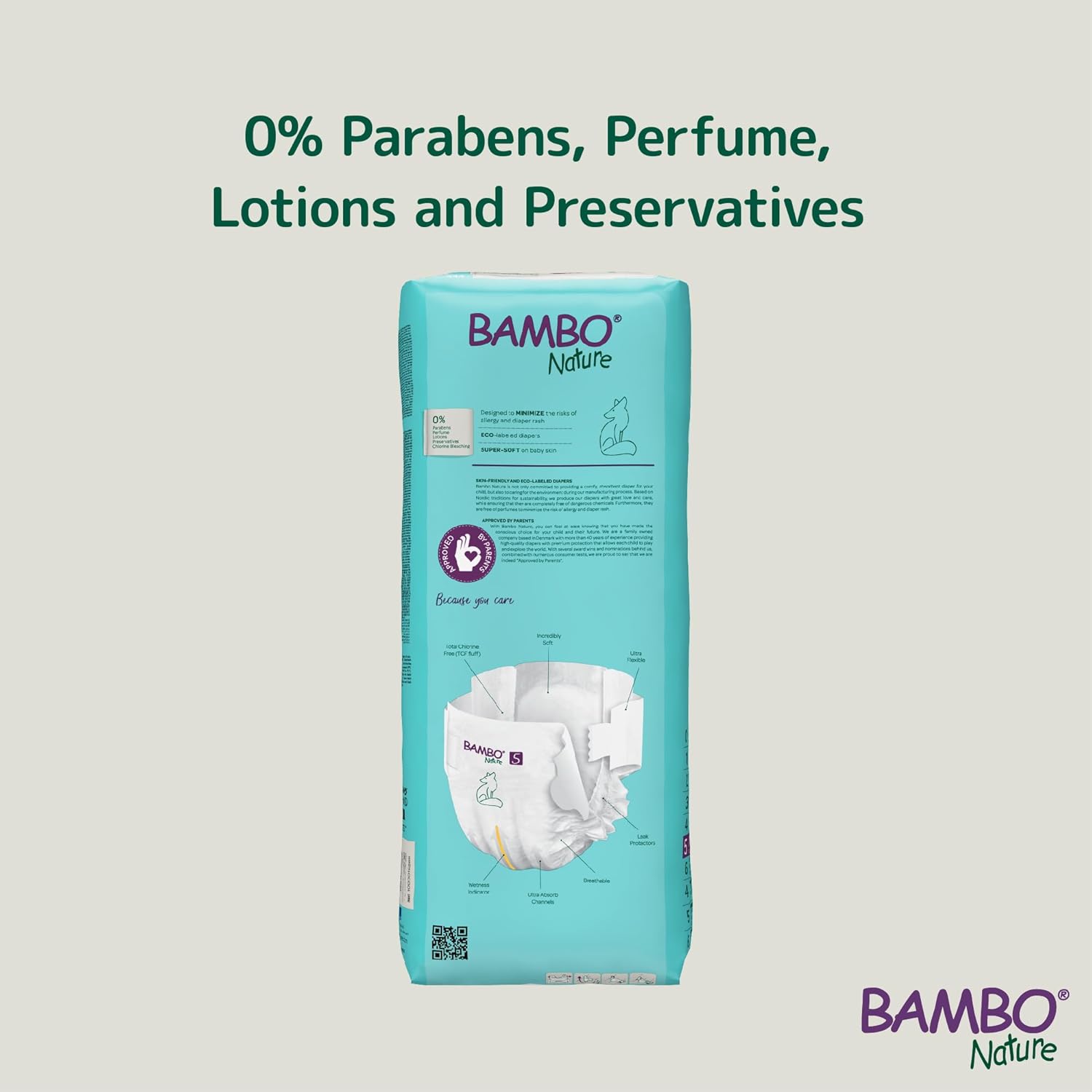 Alternative view of Bambo Nature Hypoallergenic Baby Diapers, Eco-Labeled Diapers, Enhanced Leakage Protection, Totally Chlorine-Free, Skin Friendly, and Super Absorbent - Size 5 (132 Count)