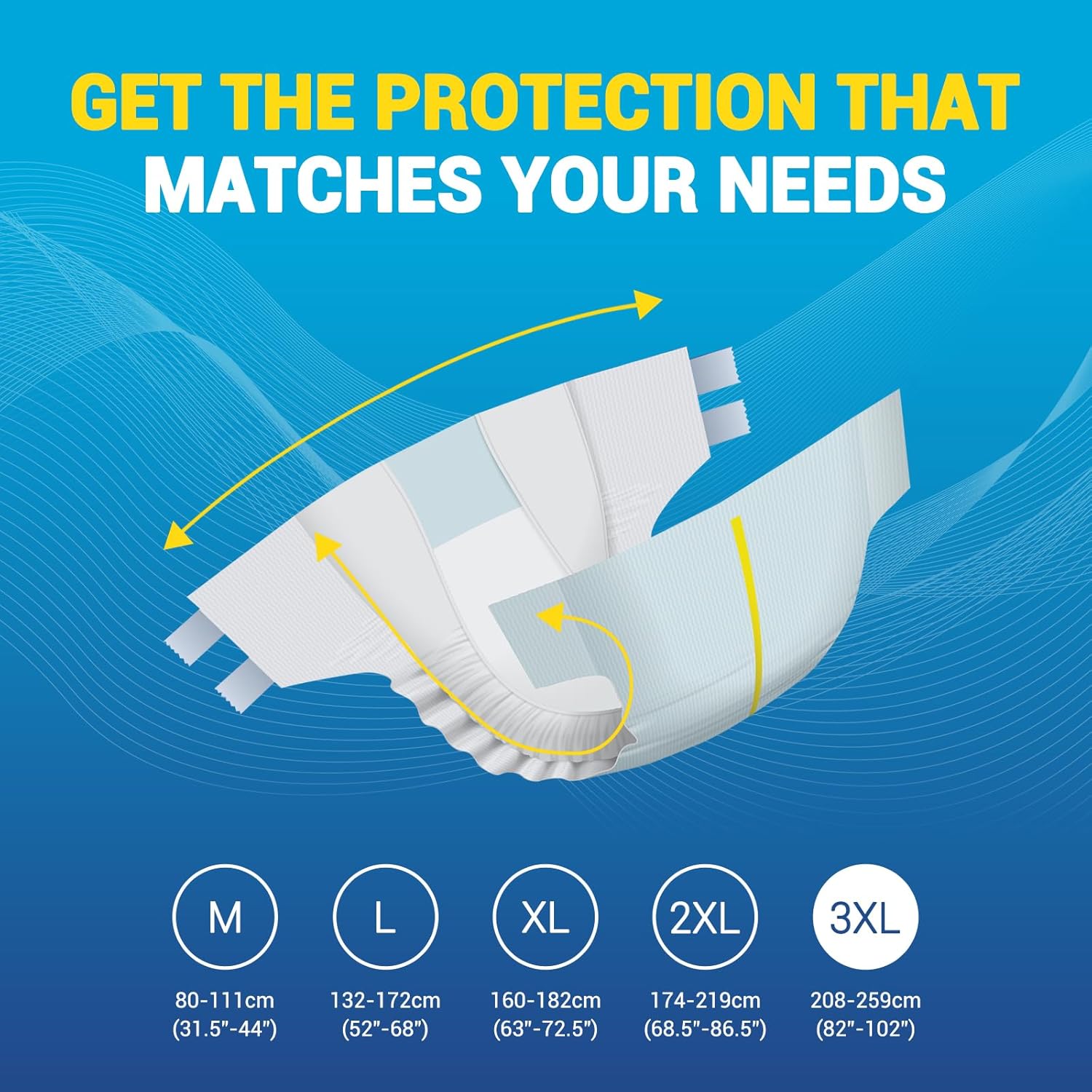 Alternative view of MED PRIDE Maximum Absorbency Adult Briefs for Incontinence with Refastenable Tabs [XXX-Large, Case of 32]- Ultra-Absorbent Adult Diapers for Men & Women- Bladder Control Unisex Disposable Underwear