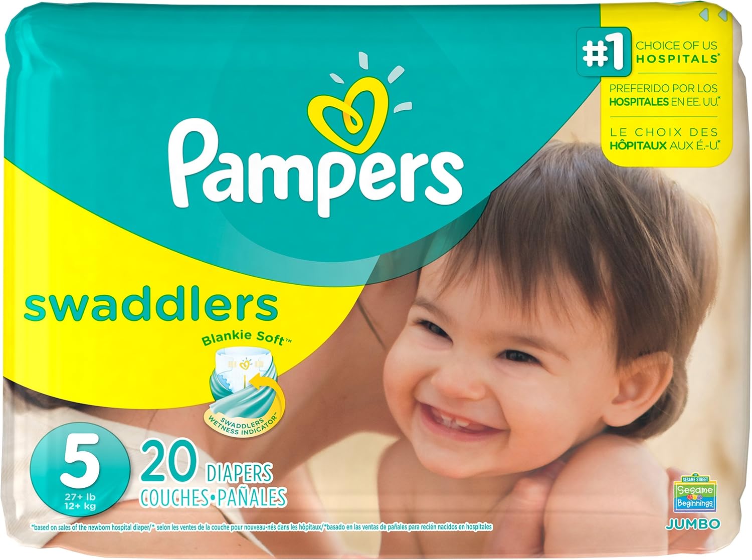 Alternative view of Pampers Swaddlers Diapers, Newborn (Up to 10 lbs.), 20 Count