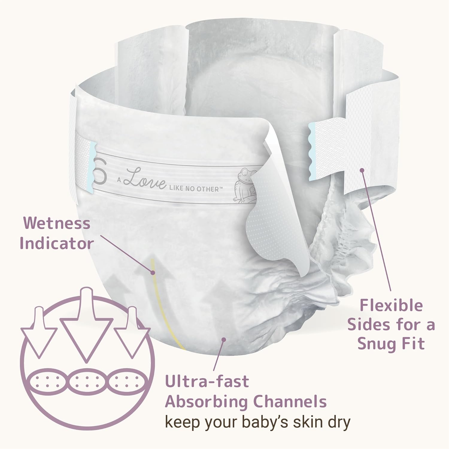 Alternative view of Bambo Nature Hypoallergenic Baby Diapers, Eco-Labelled Sustainable Diapers, Enhanced Leakage Protection, Totally Chlorine-free, Skin Friendly, and Super Absorbent - Size 6 (24 Count)