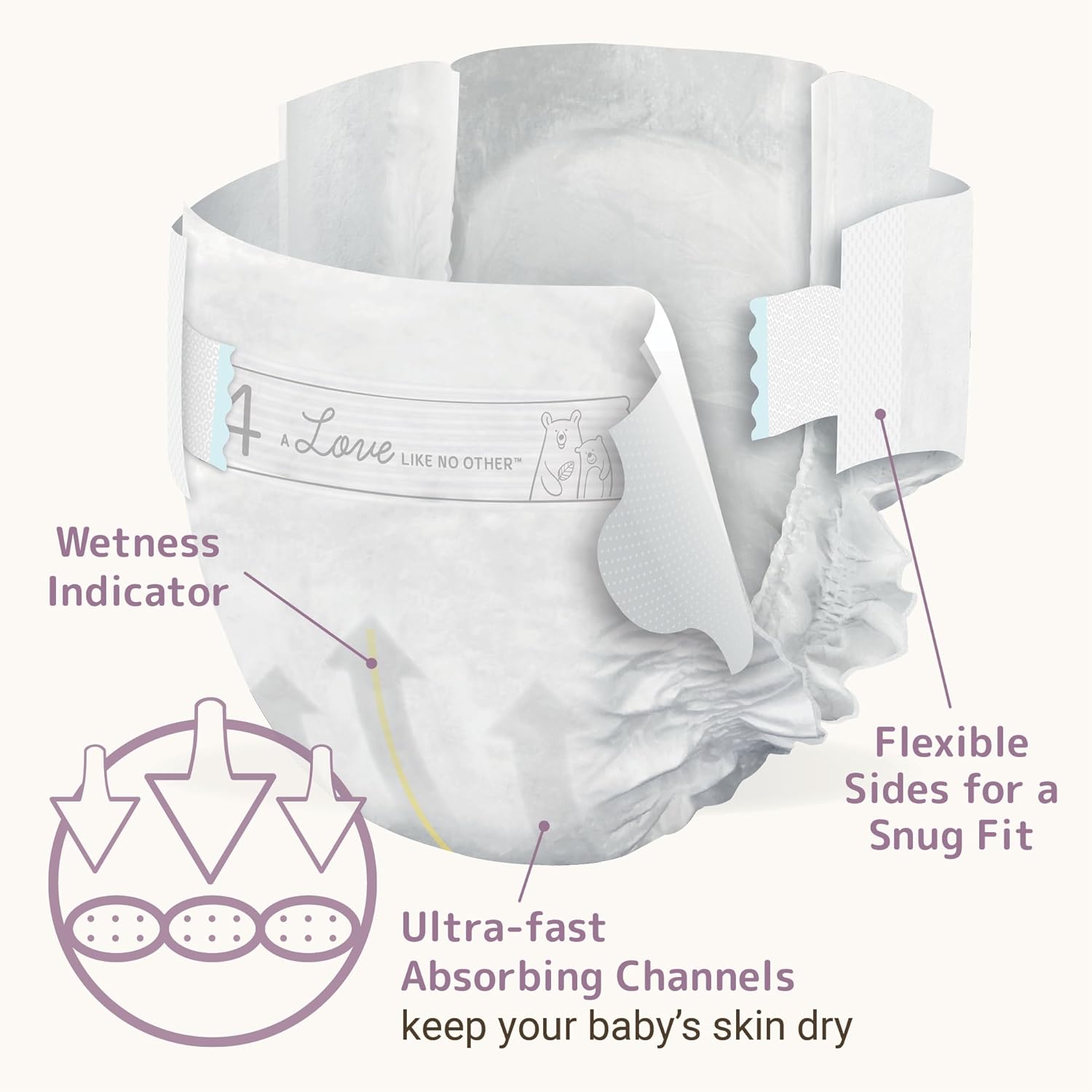Alternative view of Bambo Nature Hypoallergenic Baby Diapers, Eco-Labelled Sustainable Diapers, Enhanced Leakage Protection, Totally Chlorine-free, Skin Friendly, and Super Absorbent - Size 4 (162 Count)