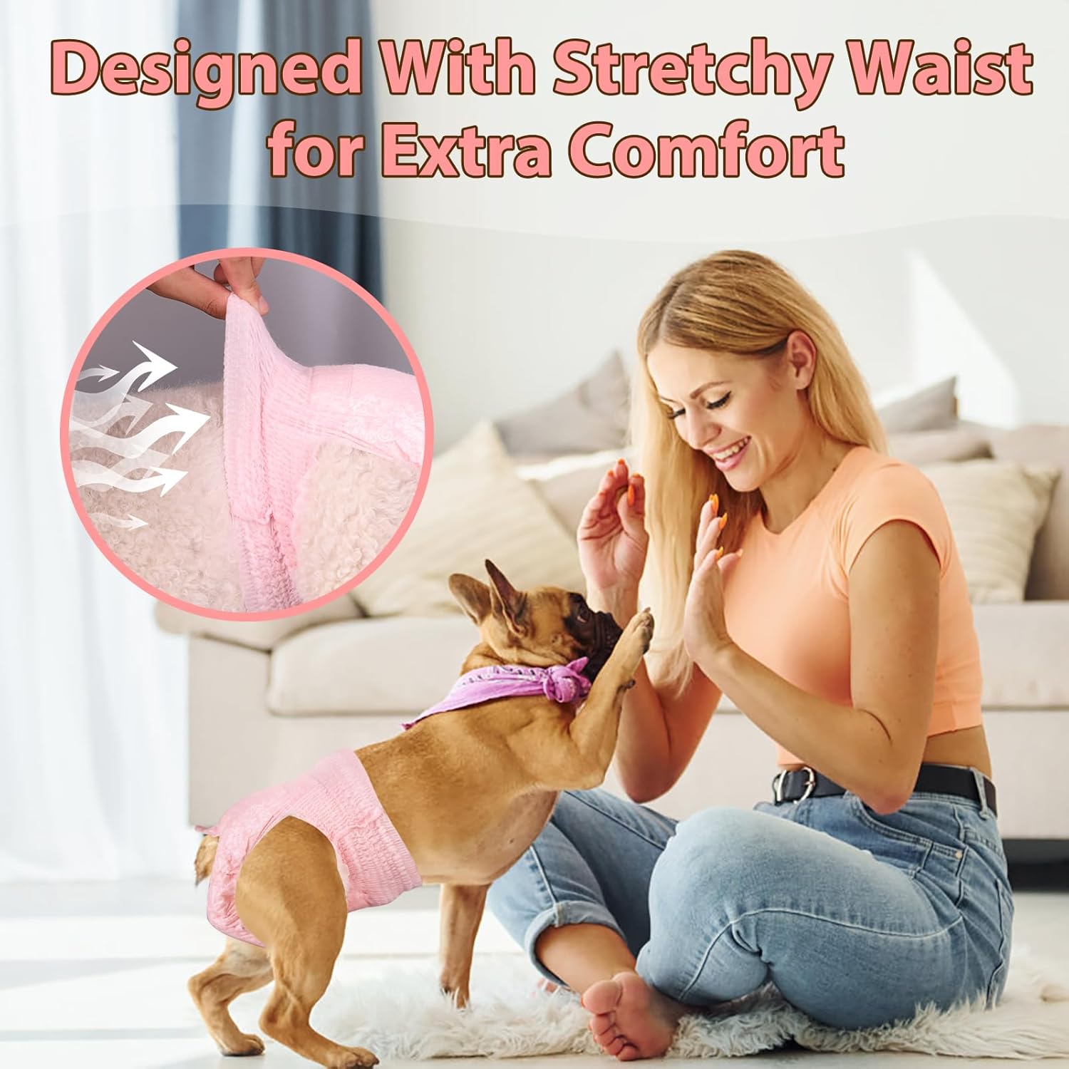 Alternative view of Ambreview Disposable Dog Diapers Female, Just Pull It Up, Doggie Diapers for Female Dogs, Strong Absorbency | Leak Proof, for Dogs in Heat | Elderly | Disabled, S 10 PCS